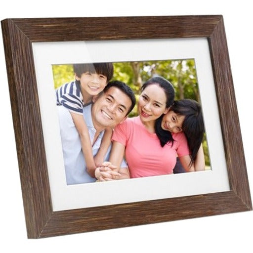 Aluratek 8 inch Distressed Wood Digital Photo Frame with Auto Slideshow Feature - 8" LCD
