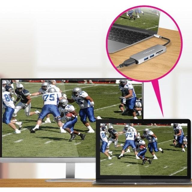 Aluratek USB Type-C Multimedia Hub and Card Reader with HDMI