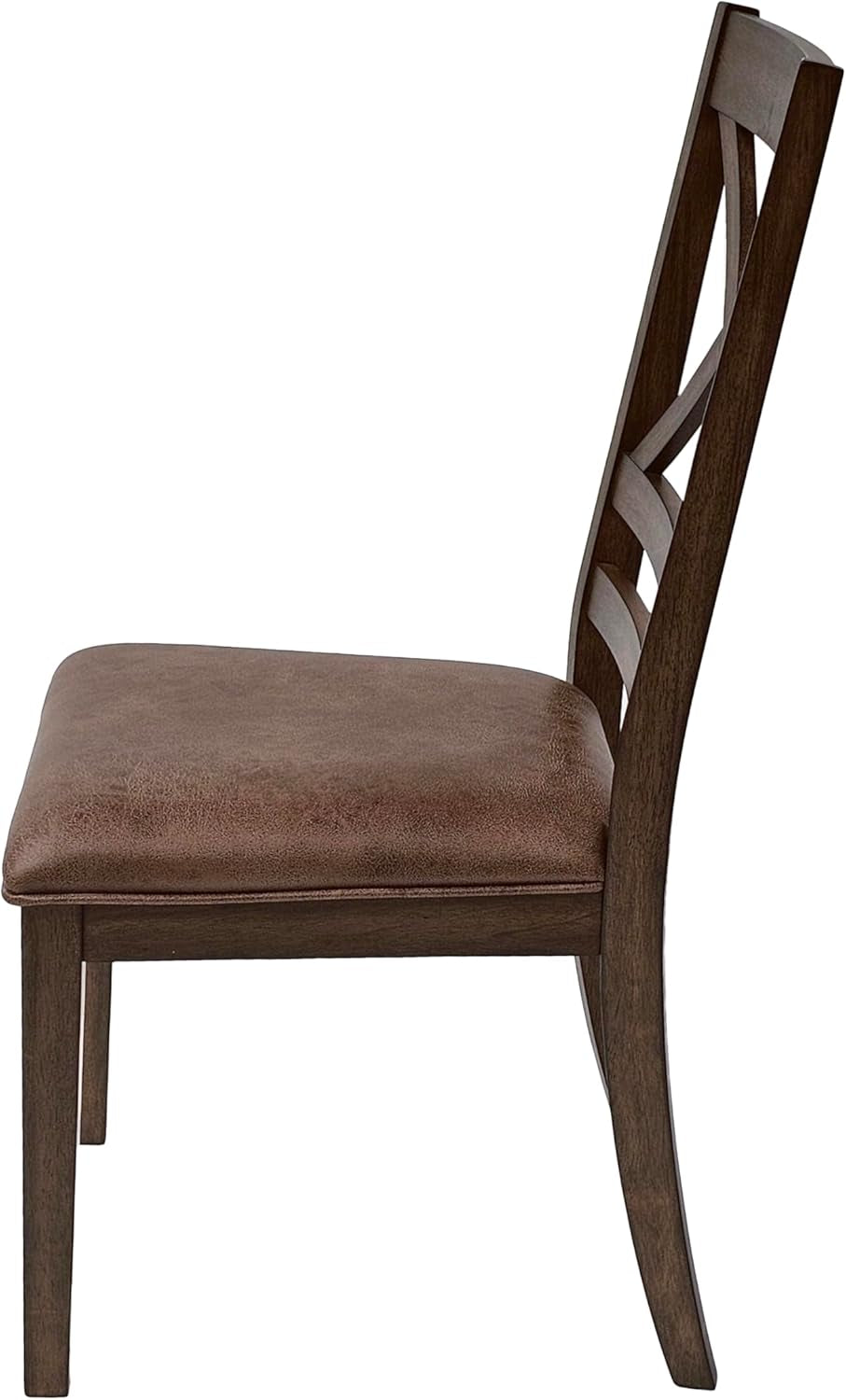 Amara Brown Upholstered Dining Chairs Cross Back Set Of 2