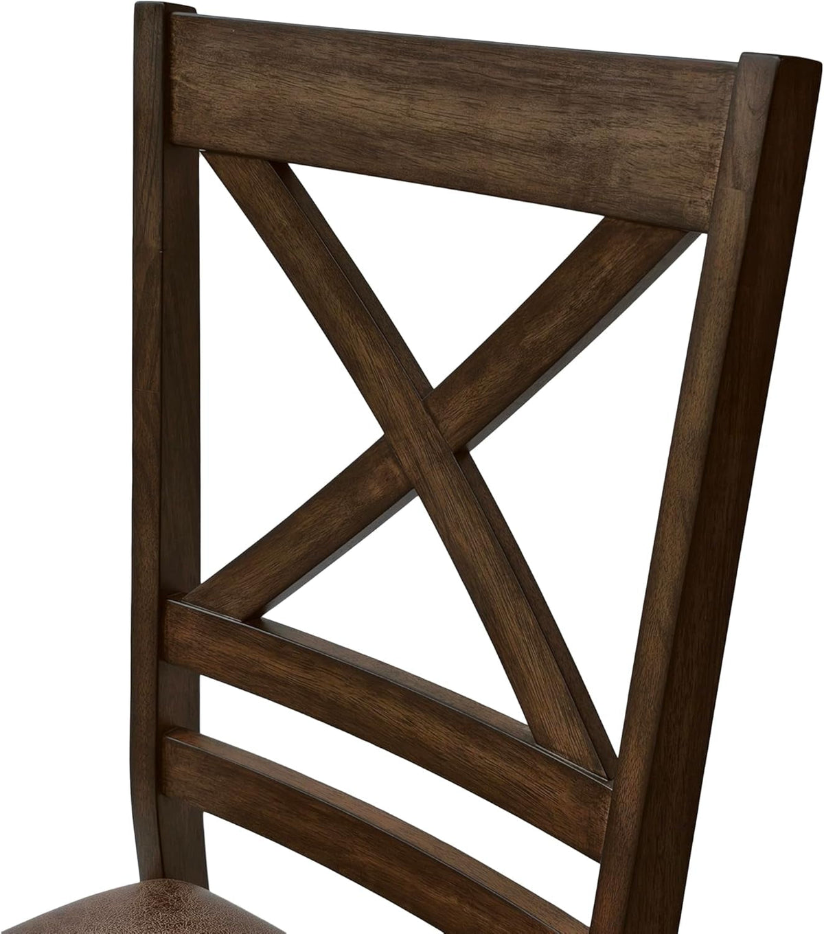 Amara Brown Upholstered Dining Chairs Cross Back Set Of 2