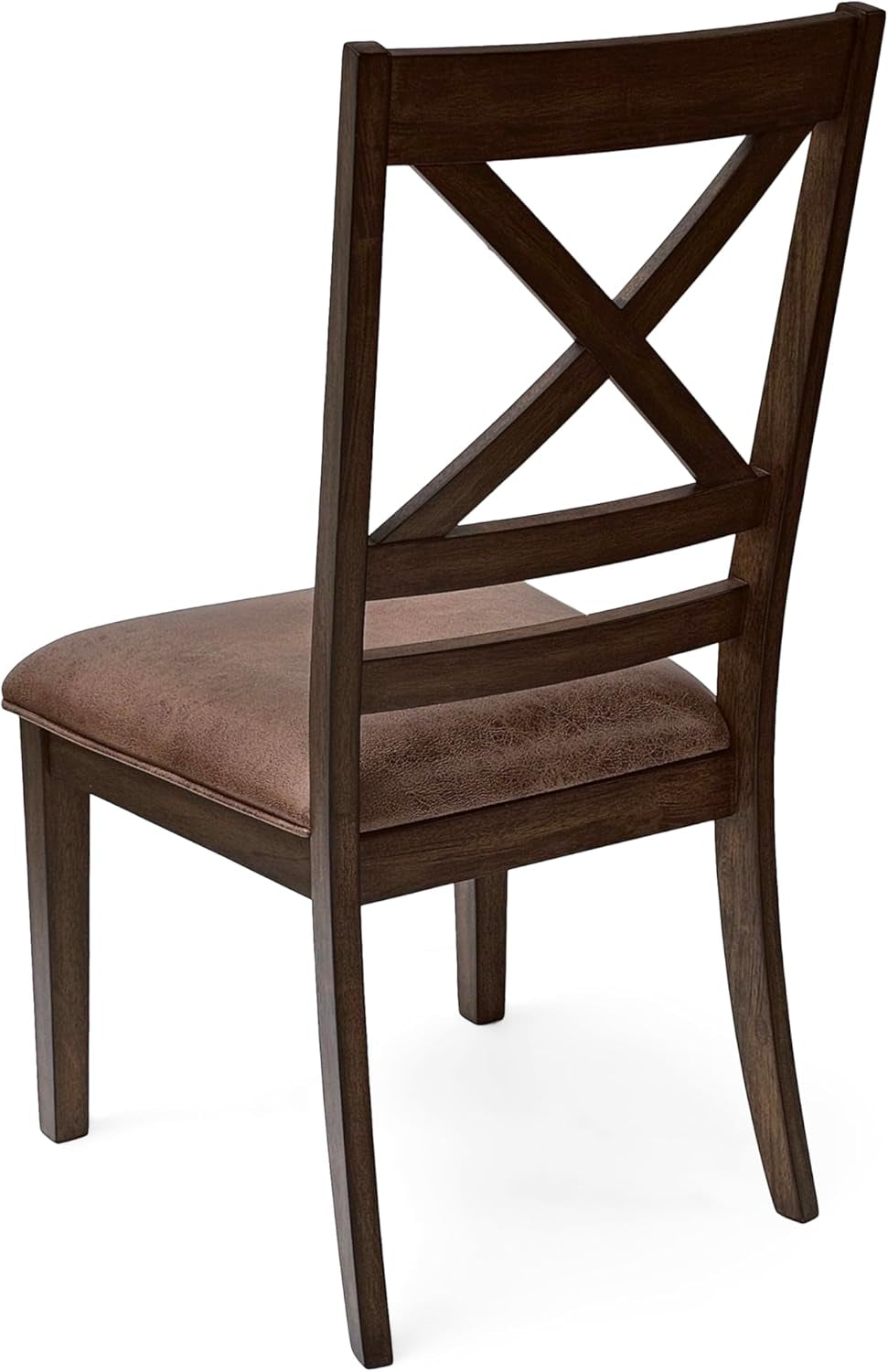 Amara Brown Upholstered Dining Chairs Cross Back Set Of 2