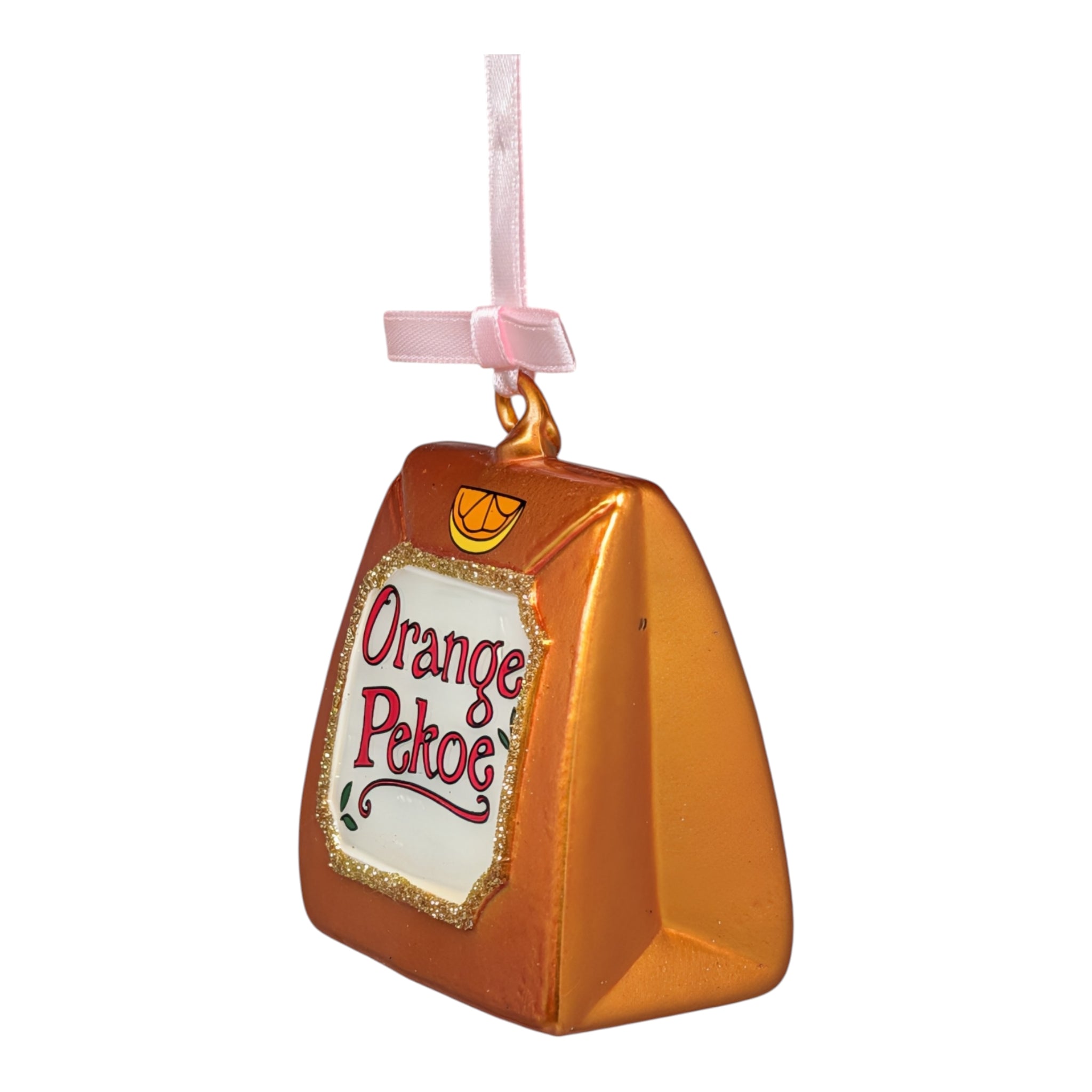 Amber Awakening: Orange Pekoe Tea Glass Ornament