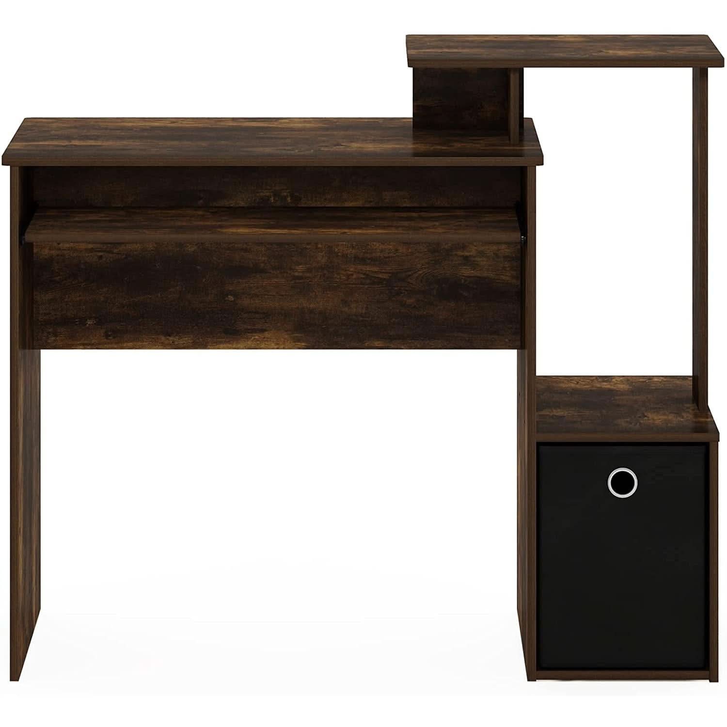 Amber Pine Black Econ Writing Desk With Keyboard Tray