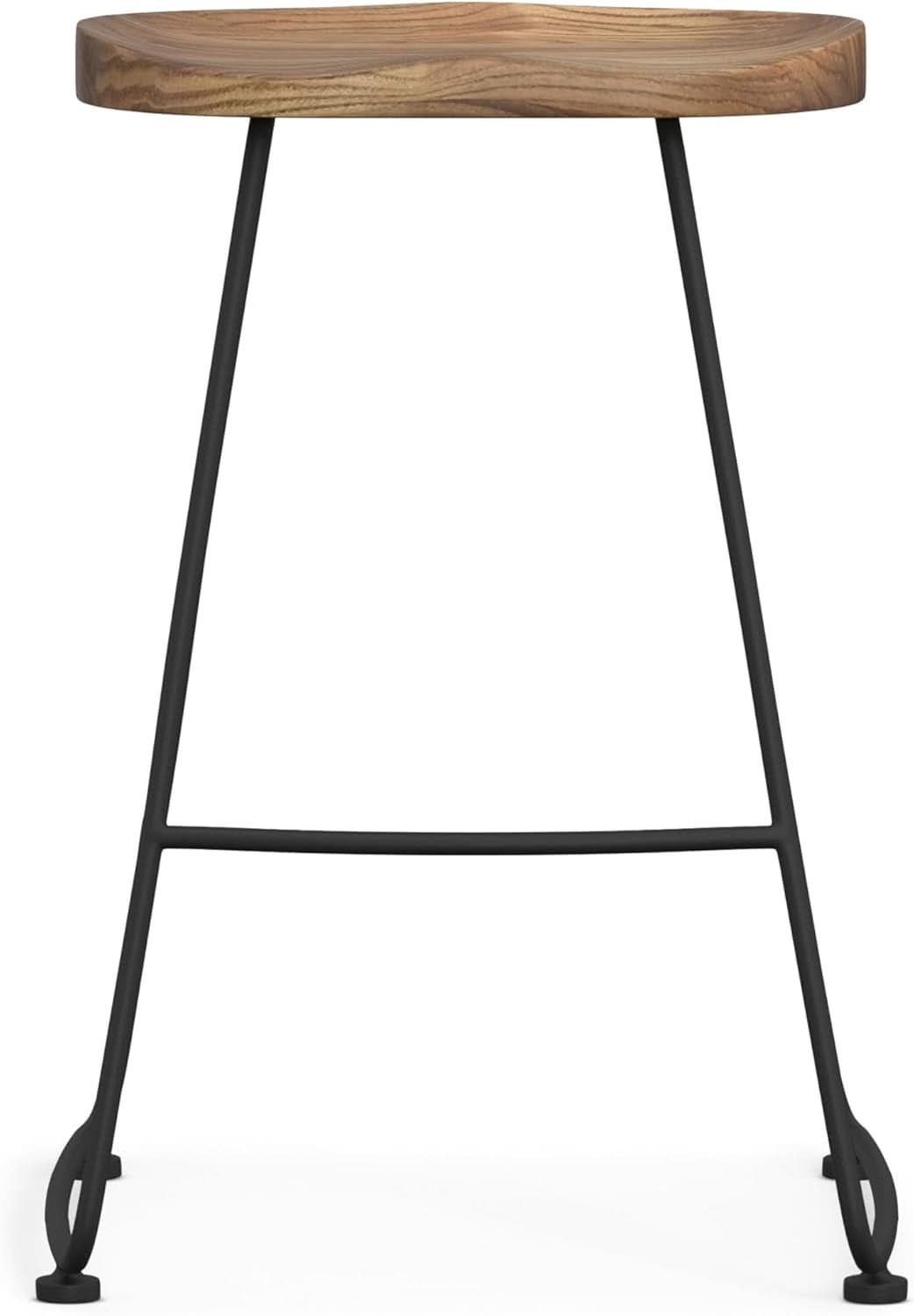 Amberly Natural 24 Inch Saddle Counter Height Bar Stool Set