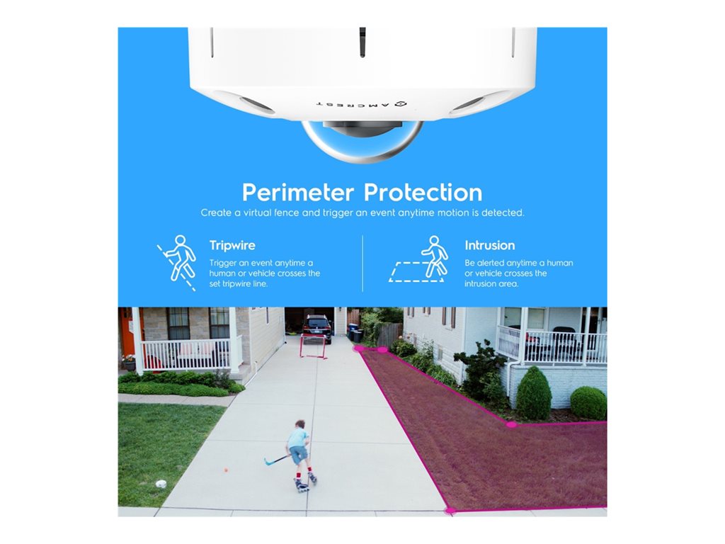 Amcrest IP12M-F2380EW - Network panoramic camera - fisheye - vandal / weatherproof - color (Day&Night) - 12 MP - 4000 x 3000
