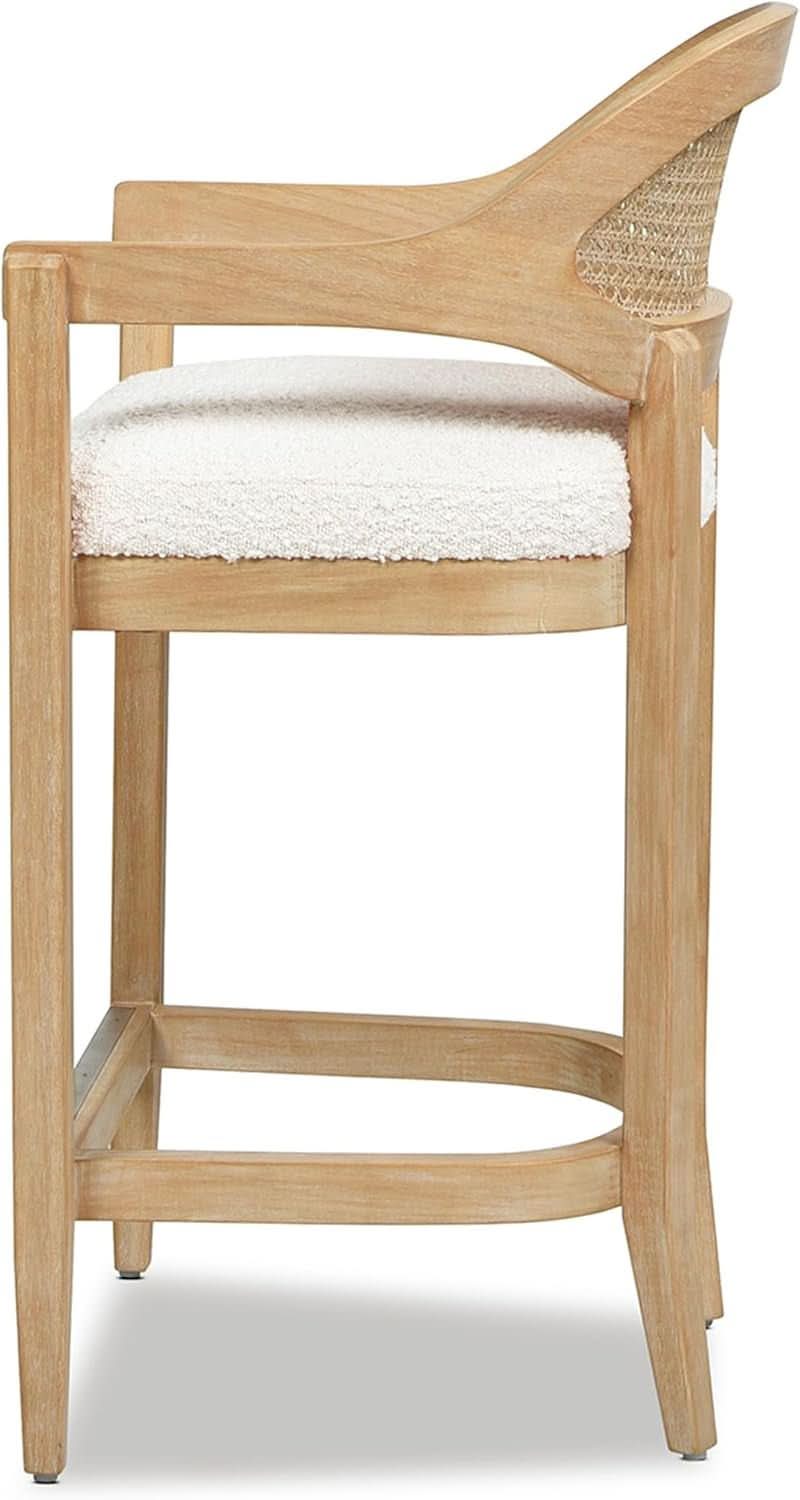 Americana Mid Century Modern 26 Inch Cane Back Counter Stool