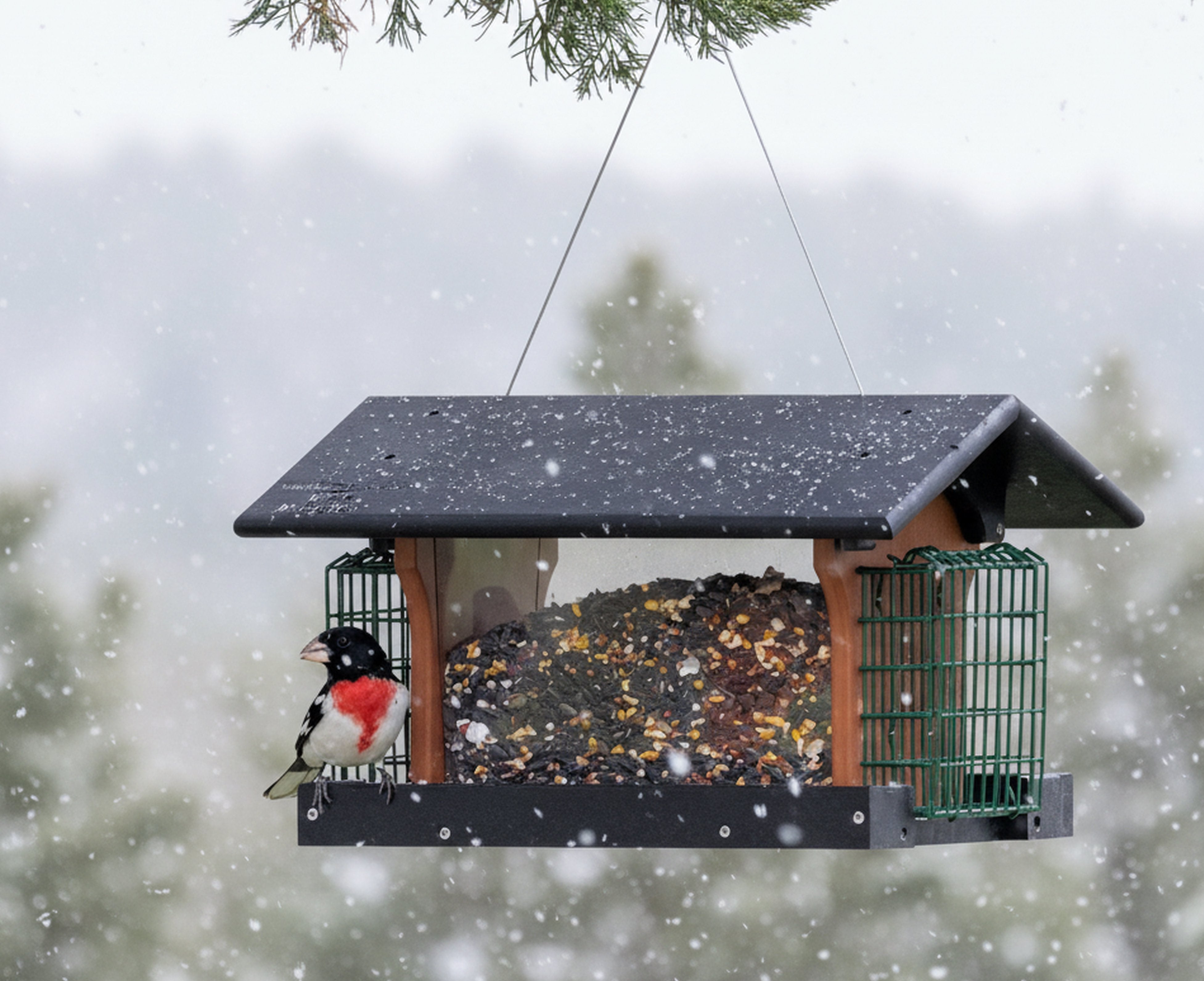 Amish-Made Deluxe Bird Feeder with Suet Holder, Made With Poly Lumber