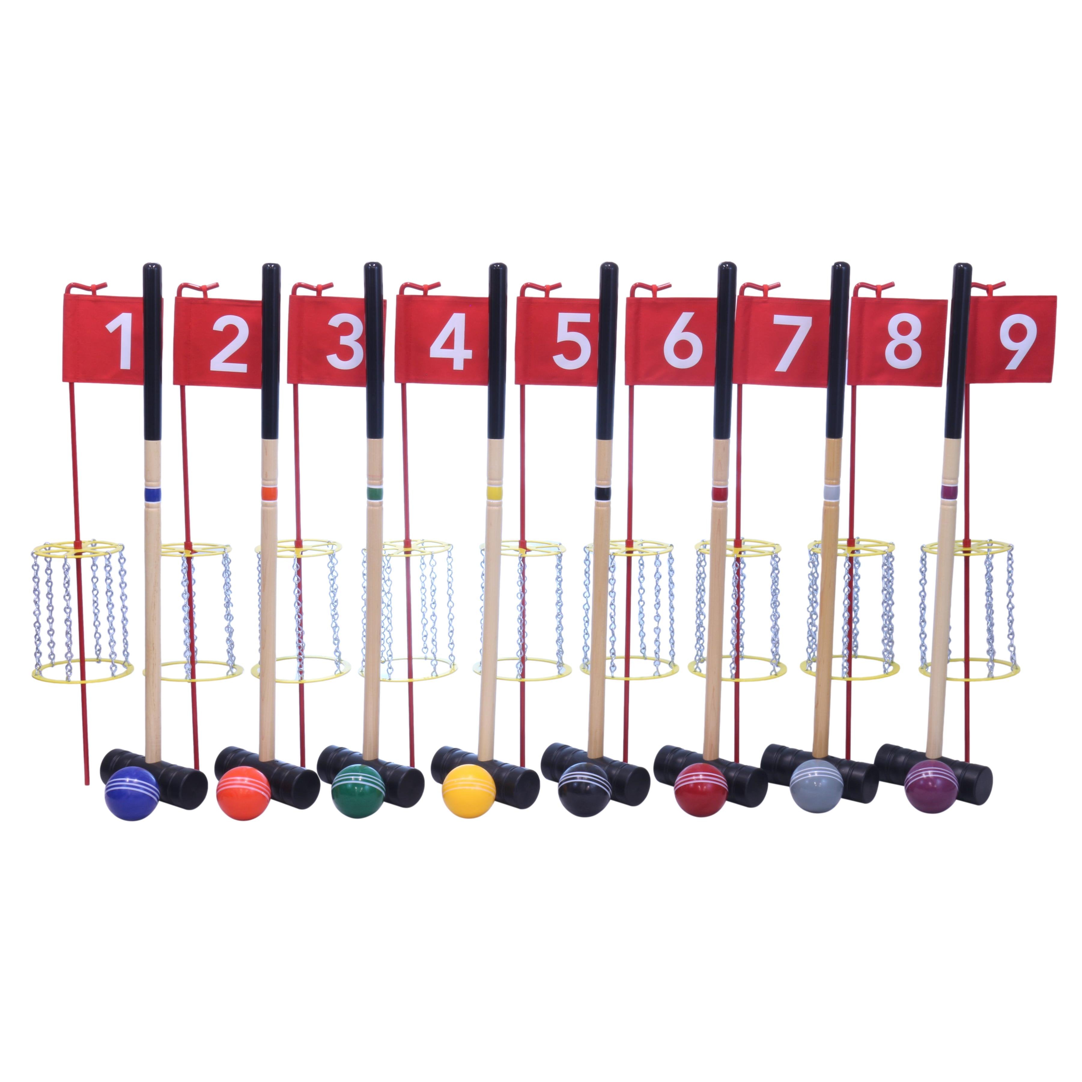 Amish-Made Deluxe Flag Croquet Golf Game Set, With Duffel Carry Bag