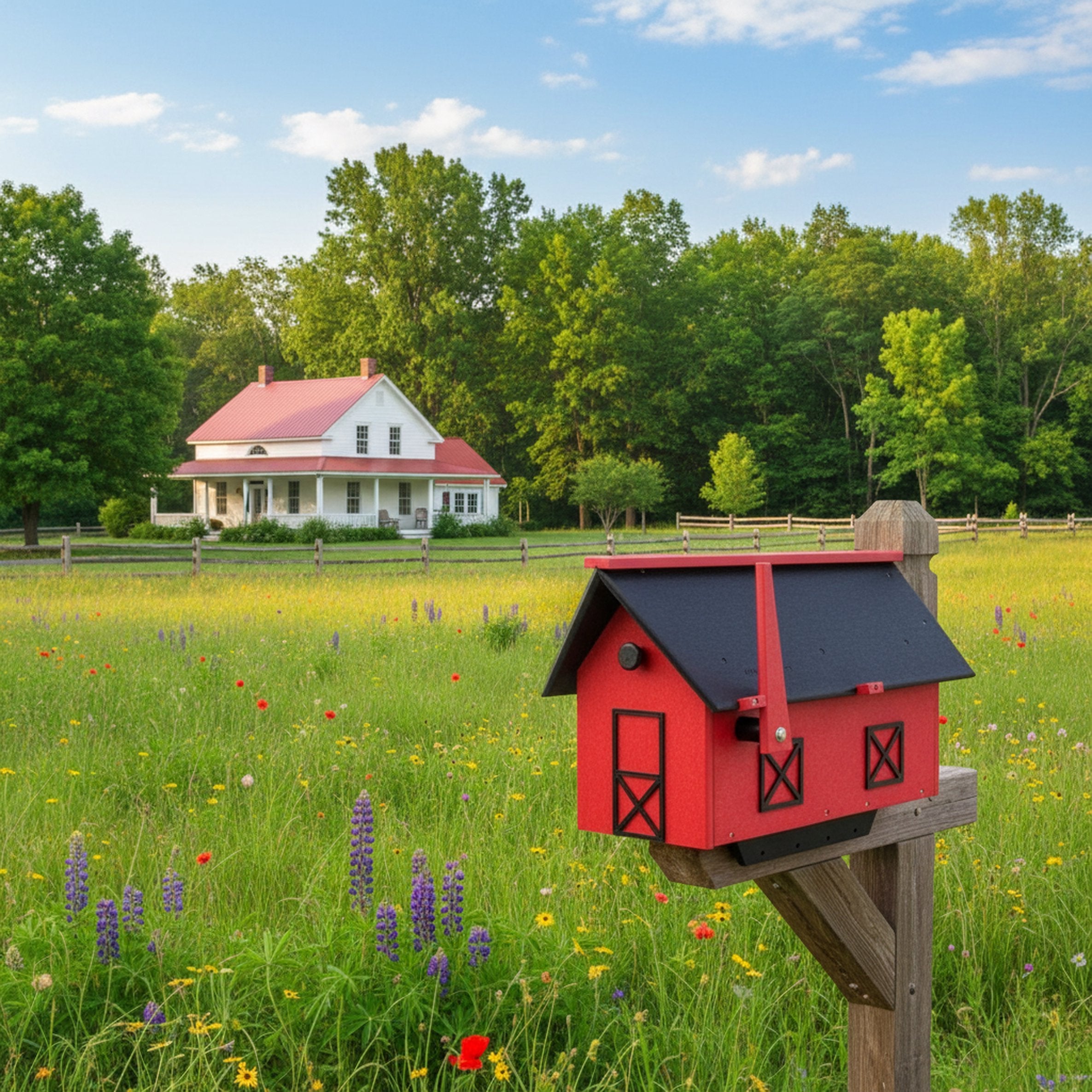 Amish-Made Mailbox, Post Mount, Made With Weather-Proof Poly Lumber, UV-Resistant