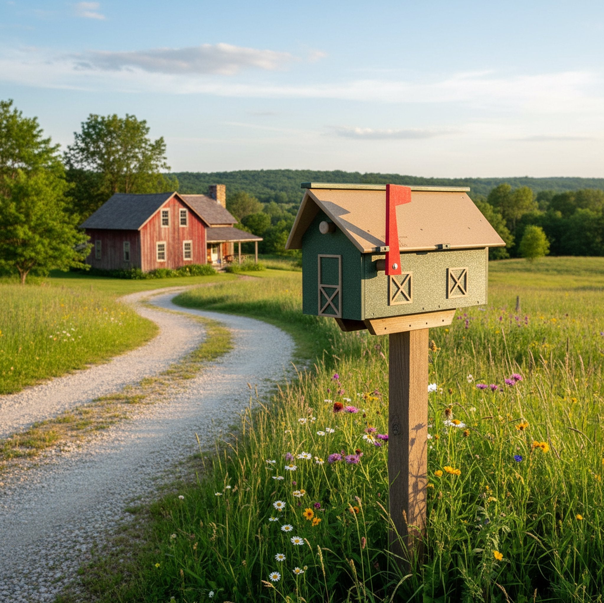 Amish-Made Mailbox, Post Mount, Made With Weather-Proof Poly Lumber, UV-Resistant