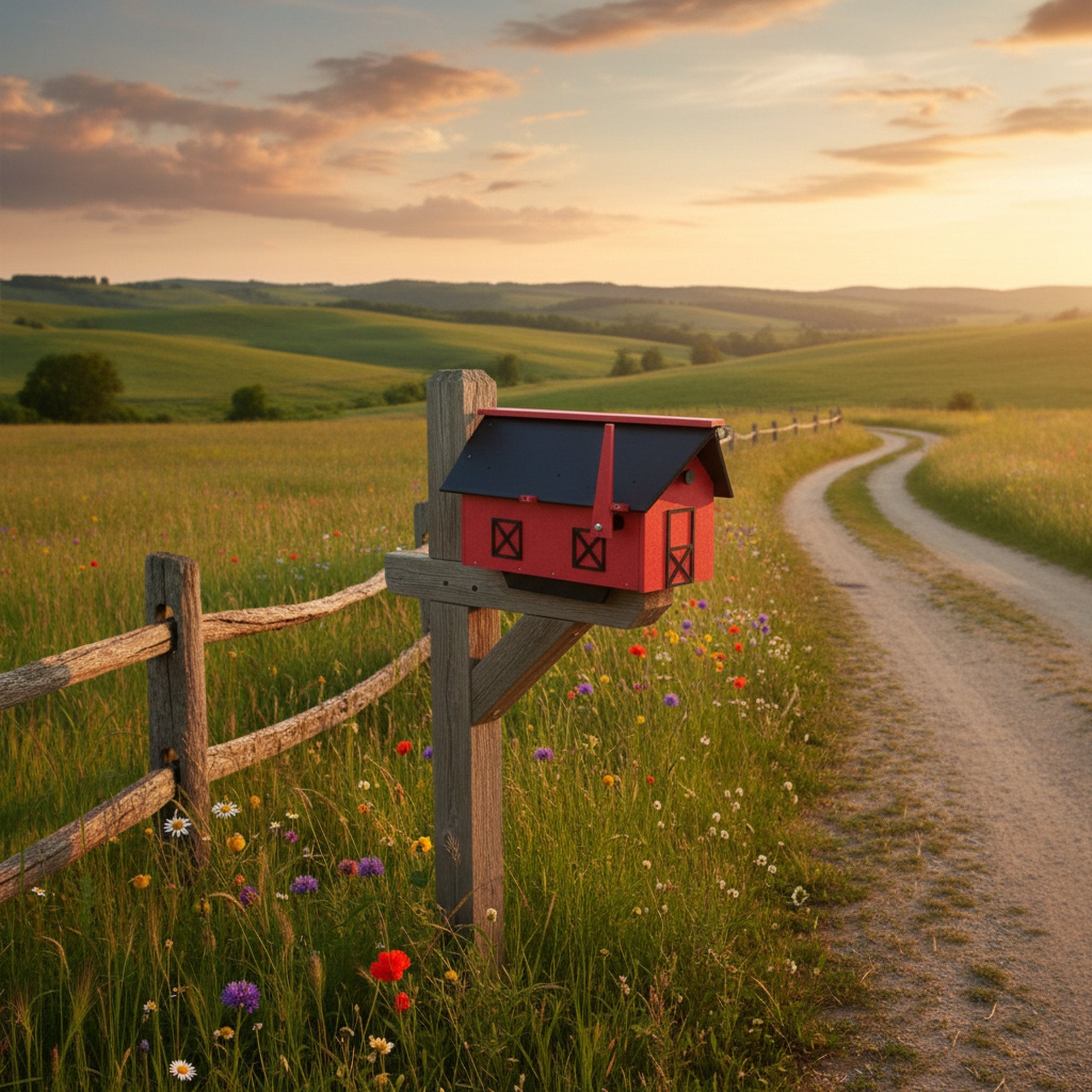 Amish-Made Mailbox, Post Mount, Made With Weather-Proof Poly Lumber, UV-Resistant