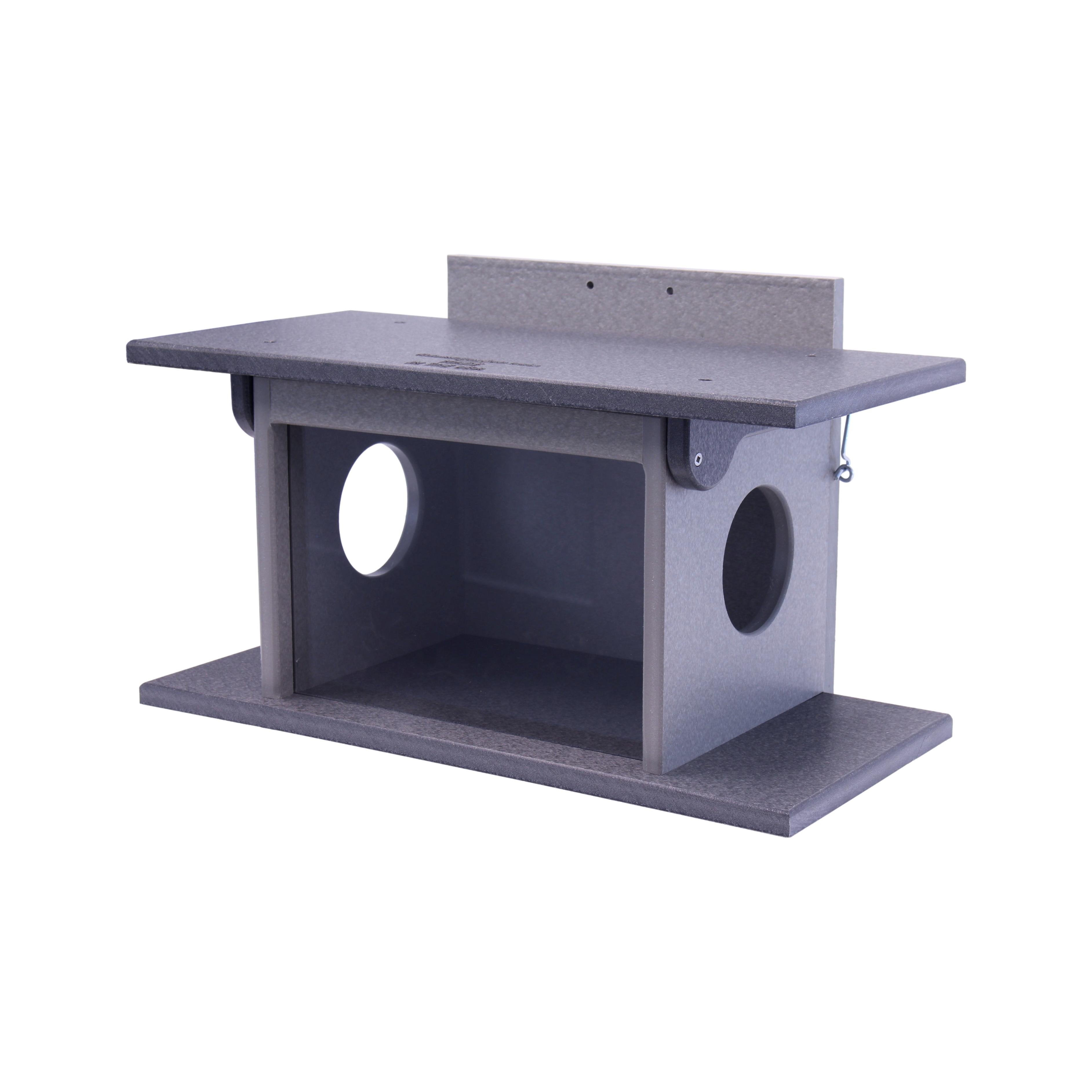 Amish-Made Squirrel Corn Feeder, Poly Lumber, Post-Mount Wildlife Feeder
