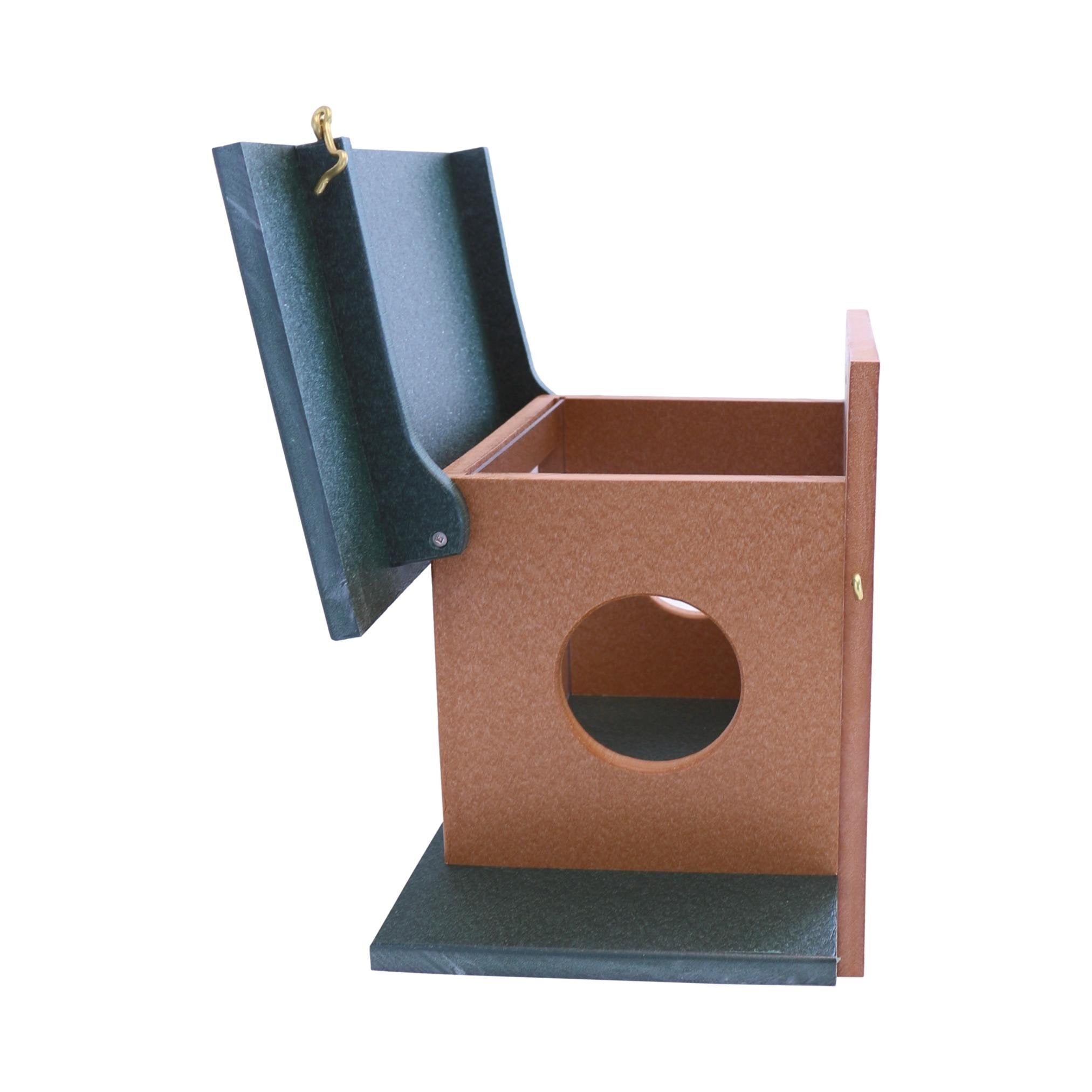 Amish-Made Squirrel Corn Feeder, Poly Lumber, Post-Mount Wildlife Feeder