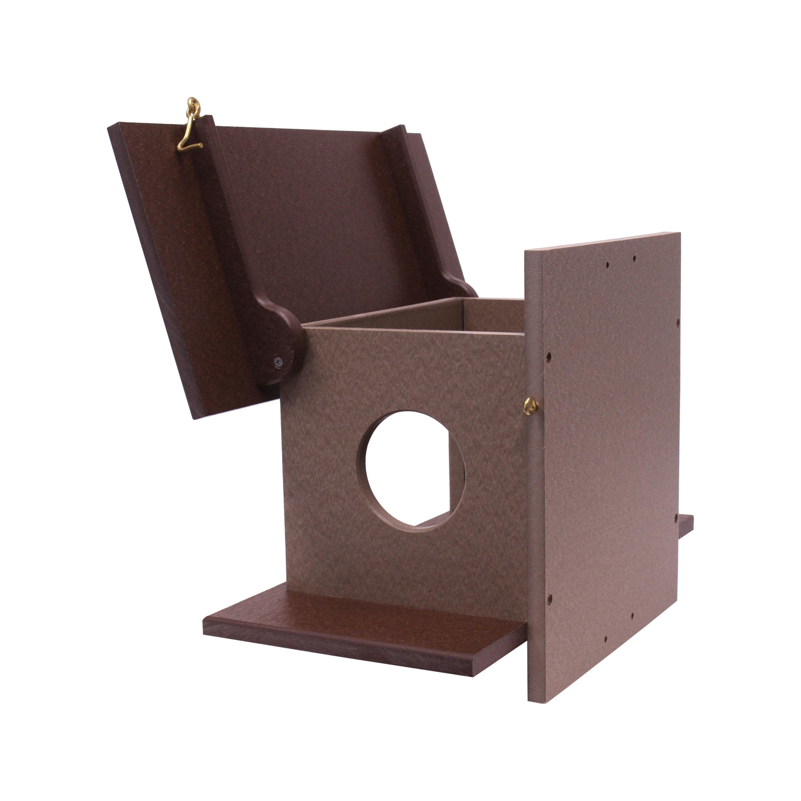Amish-Made Squirrel Corn Feeder, Poly Lumber, Post-Mount Wildlife Feeder
