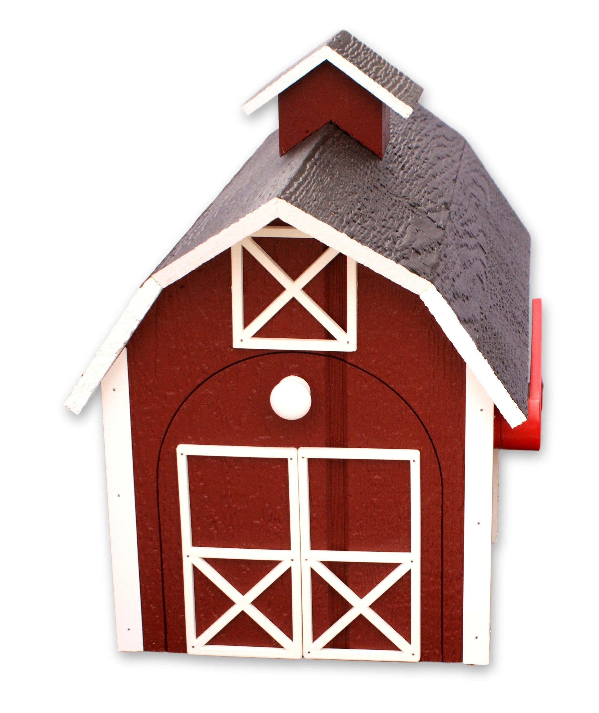 Amish-Made Wooden Mailbox, Dutch Barn Style, Post-Mount