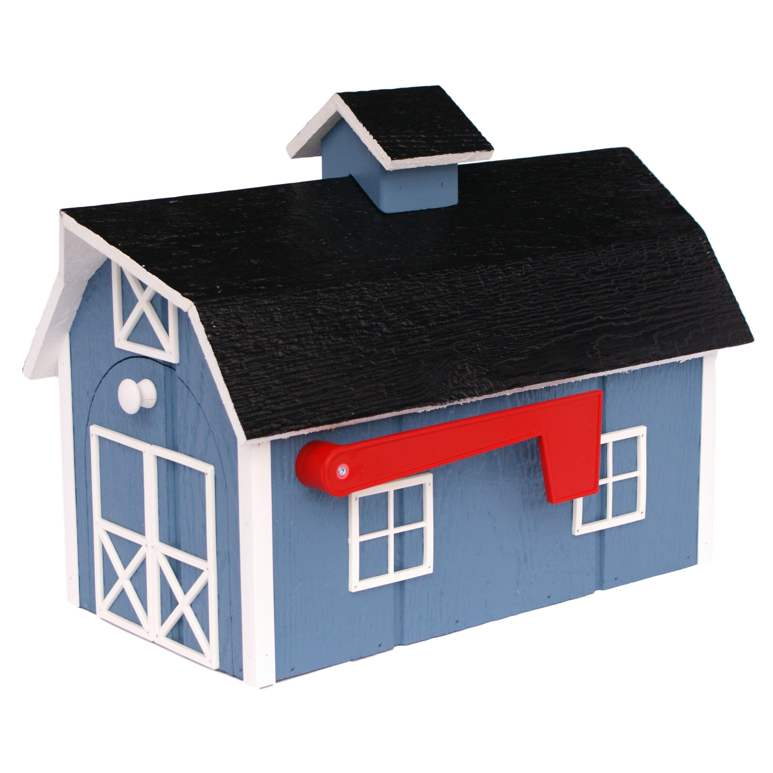 Amish-Made Wooden Mailbox, Dutch Barn Style, Post-Mount