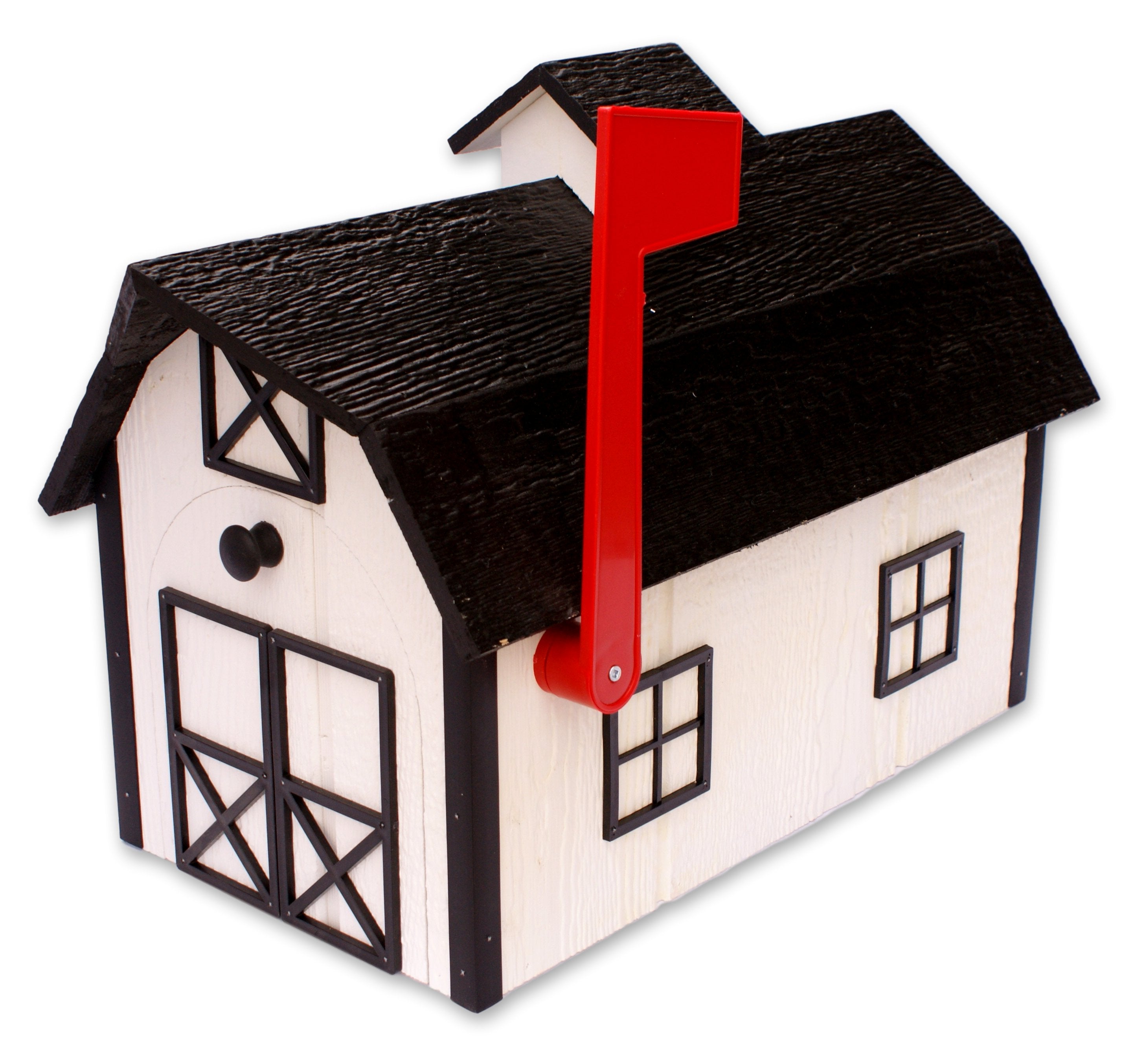 Amish-Made Wooden Mailbox, Dutch Barn Style, Post-Mount