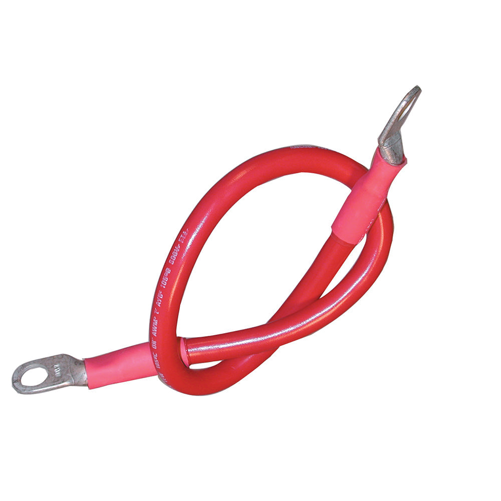 Ancor Battery Cable Assembly, 4 AWG (21mm&#178;) Wire, 3/8" (9.5mm) Stud, Red - 18"