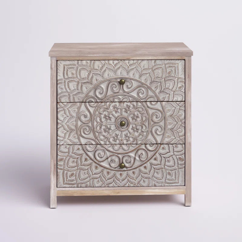 Angulo Beige Accent Chest With Three-Drawer Storage