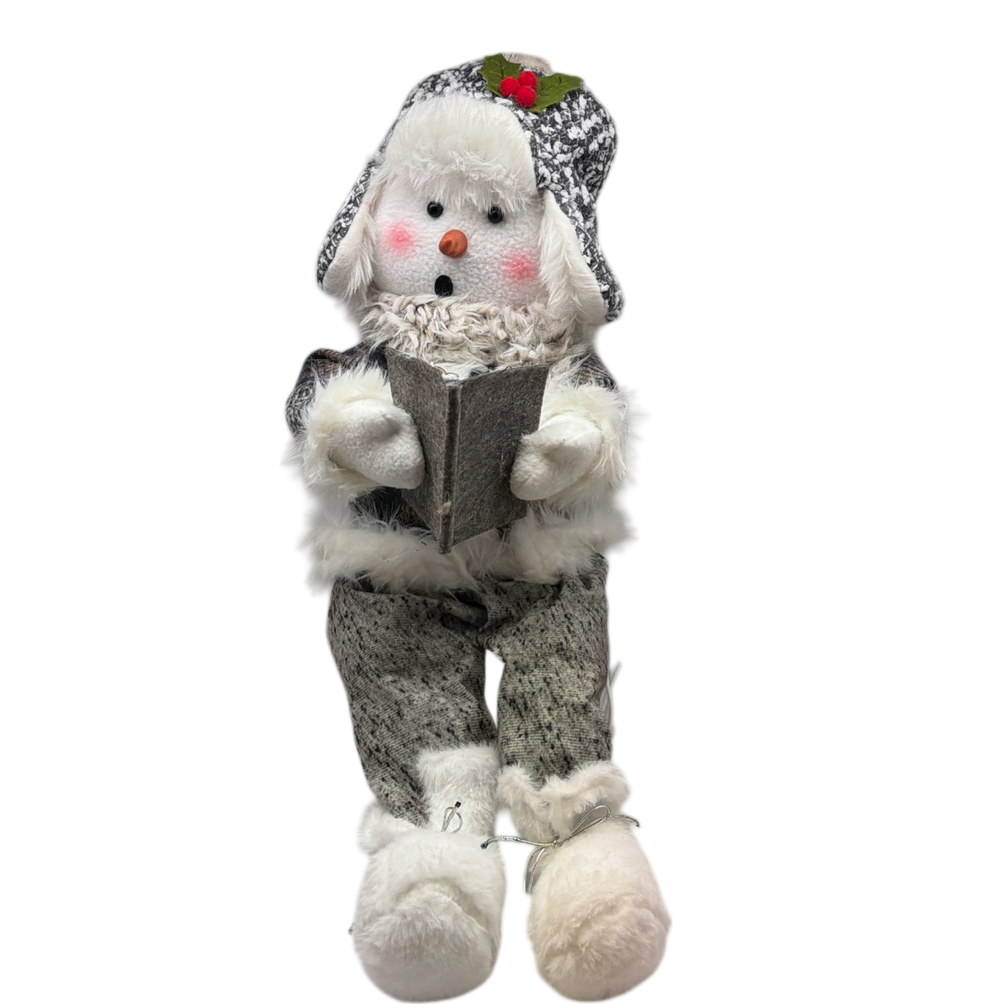 Animated Snowman With Story Book Shelf Sitter
