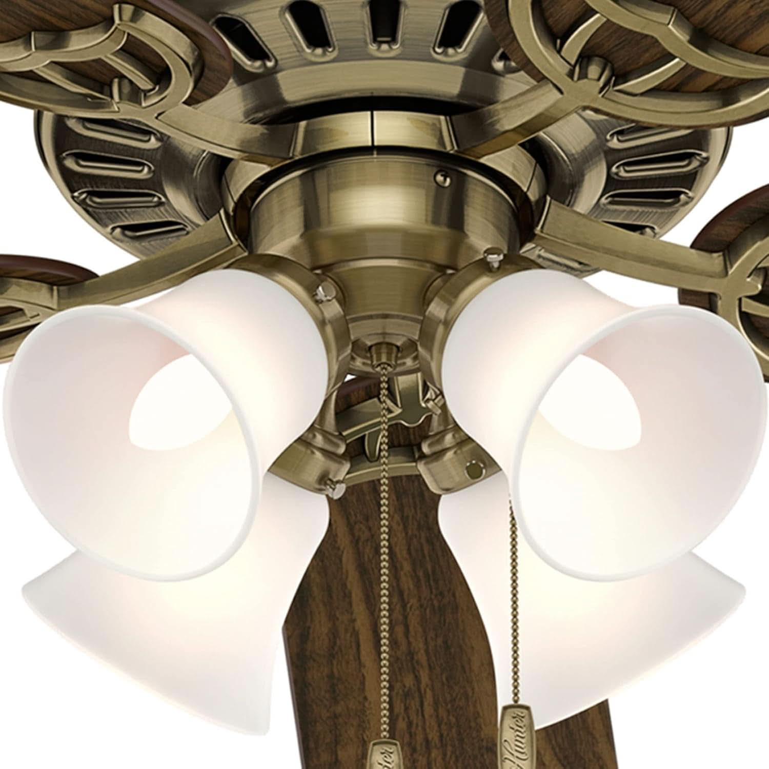 Antique Brass 52 Inch Ceiling Fan With LED Light Kit