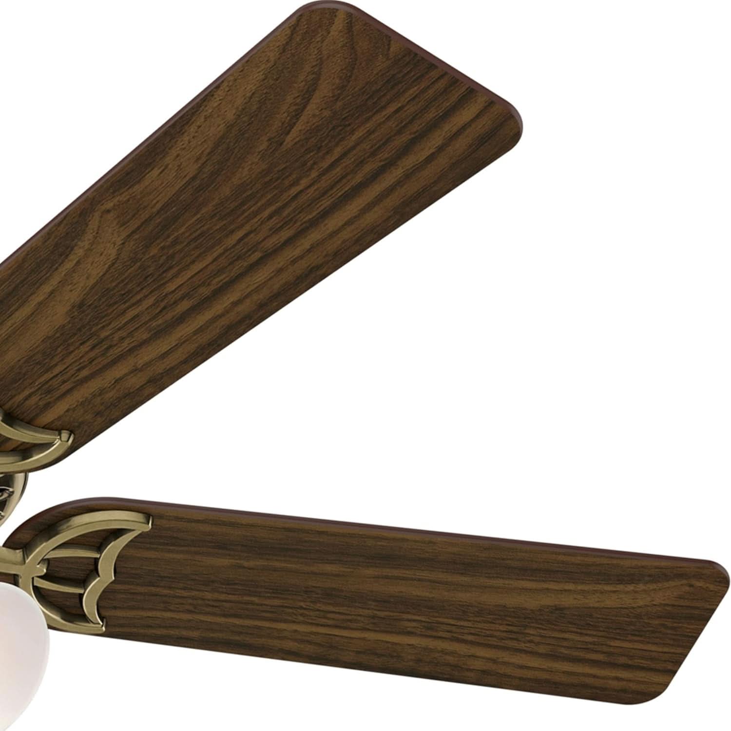 Antique Brass 52 Inch Ceiling Fan With LED Light Kit