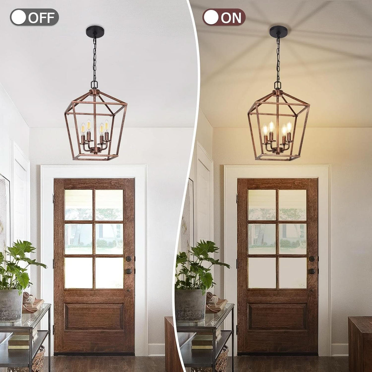 Antique Bronze 4-Light Chandelier Pendant Light Dining