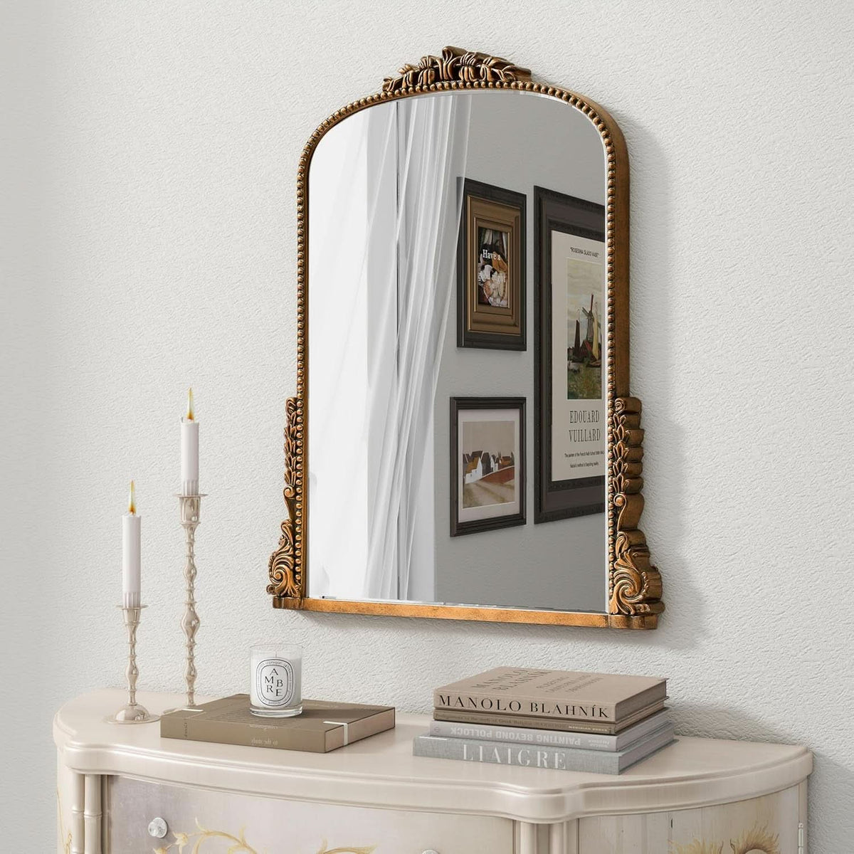 Antique Gold Baroque Wall Mirror 31.5 Inch By 23.6 Inch
