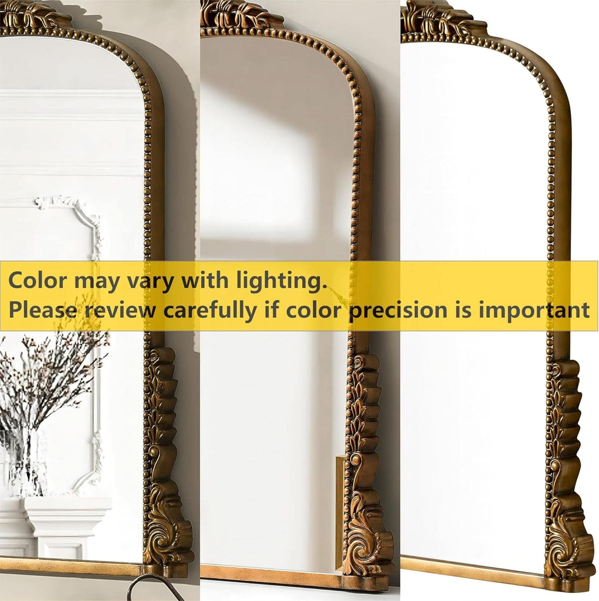 Antique Gold Baroque Wall Mirror 31.5 Inch By 23.6 Inch