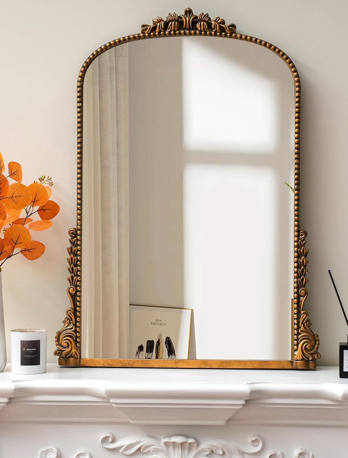 Antique Gold Baroque Wall Mirror 31.5 Inch By 23.6 Inch
