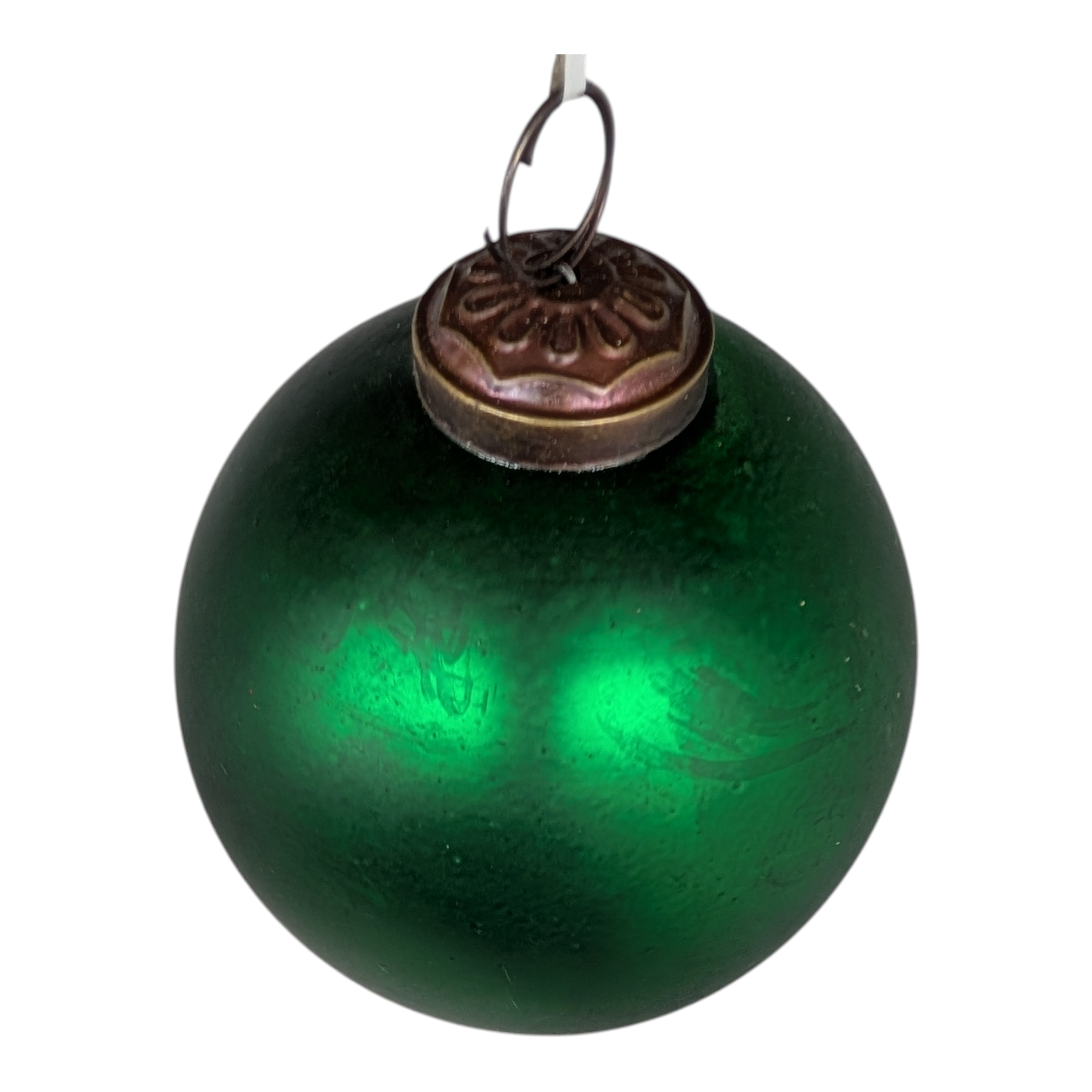 Antique Matte Emerald Glass Ball Ornament