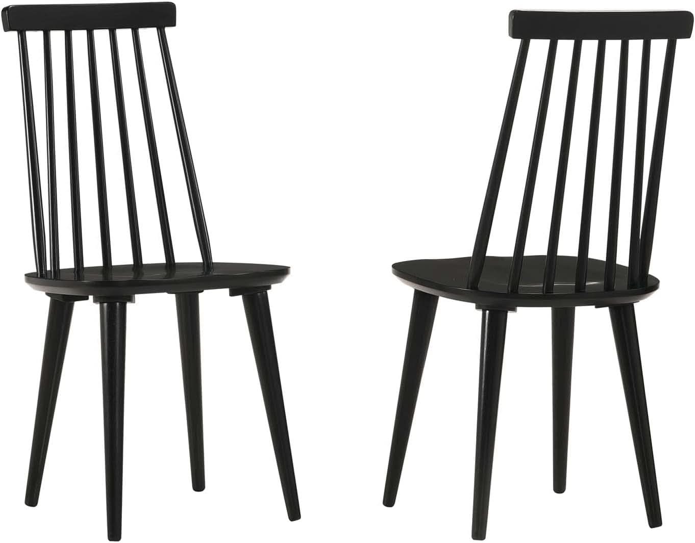 Antique Walnut Hardwood Spindle Back Dining Chairs