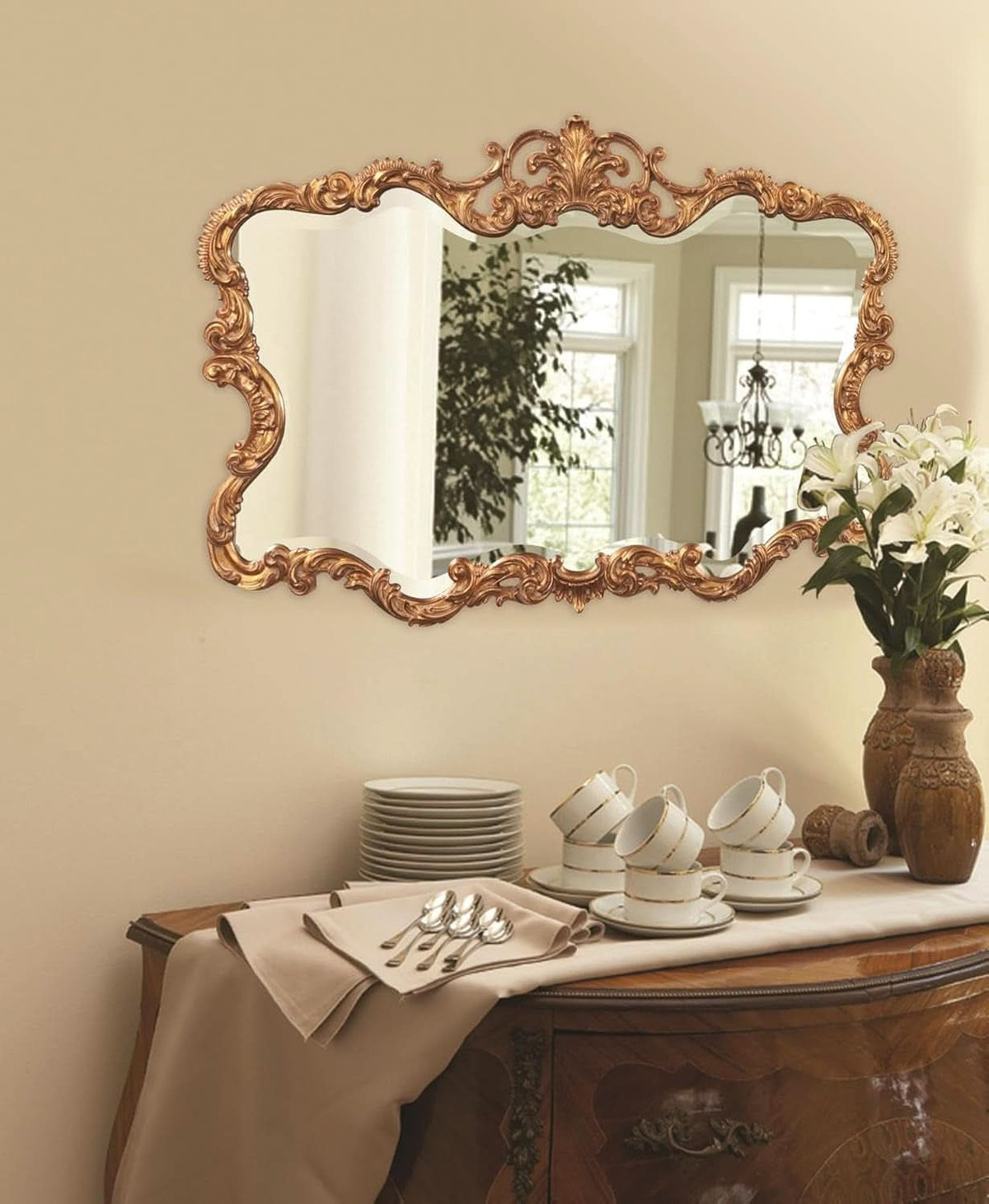 Antiqued Talida 27 X 38 Inch Gold Leaf Wall Mirror