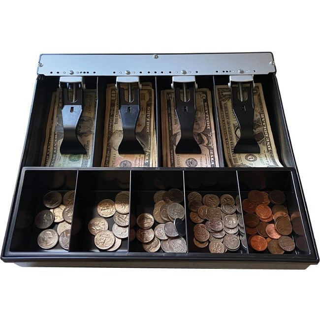 Apg Vasario Series Cash Drawer Replacement Tray | Plastic Molded Till For Cash Register| 4 Bill/ 5 Coin Compartments | 12.7" X 11.7" X 2.2" | Vpk-15B-1A-Bx