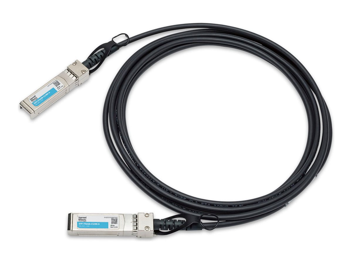 Approved Networks - 10GBase-CU direct attach cable - SFP+ to SFP+ - 10 ft - twinaxial - passive, solid SFP-H10GB-CU3M-A
