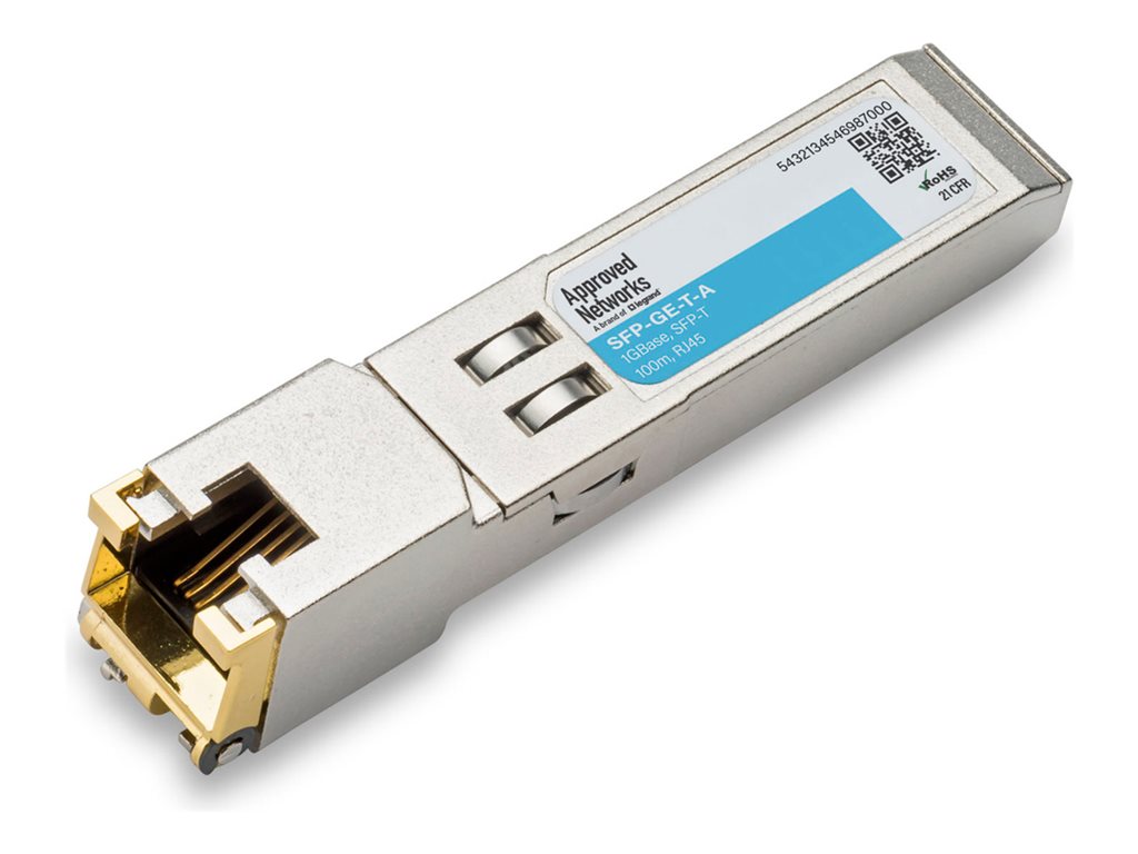 Approved Networks - SFP (mini-GBIC) transceiver module (equivalent to: Cisco SFP-GE-T) - 1GbE - over CAT 5/5e/6/6a/7 -
