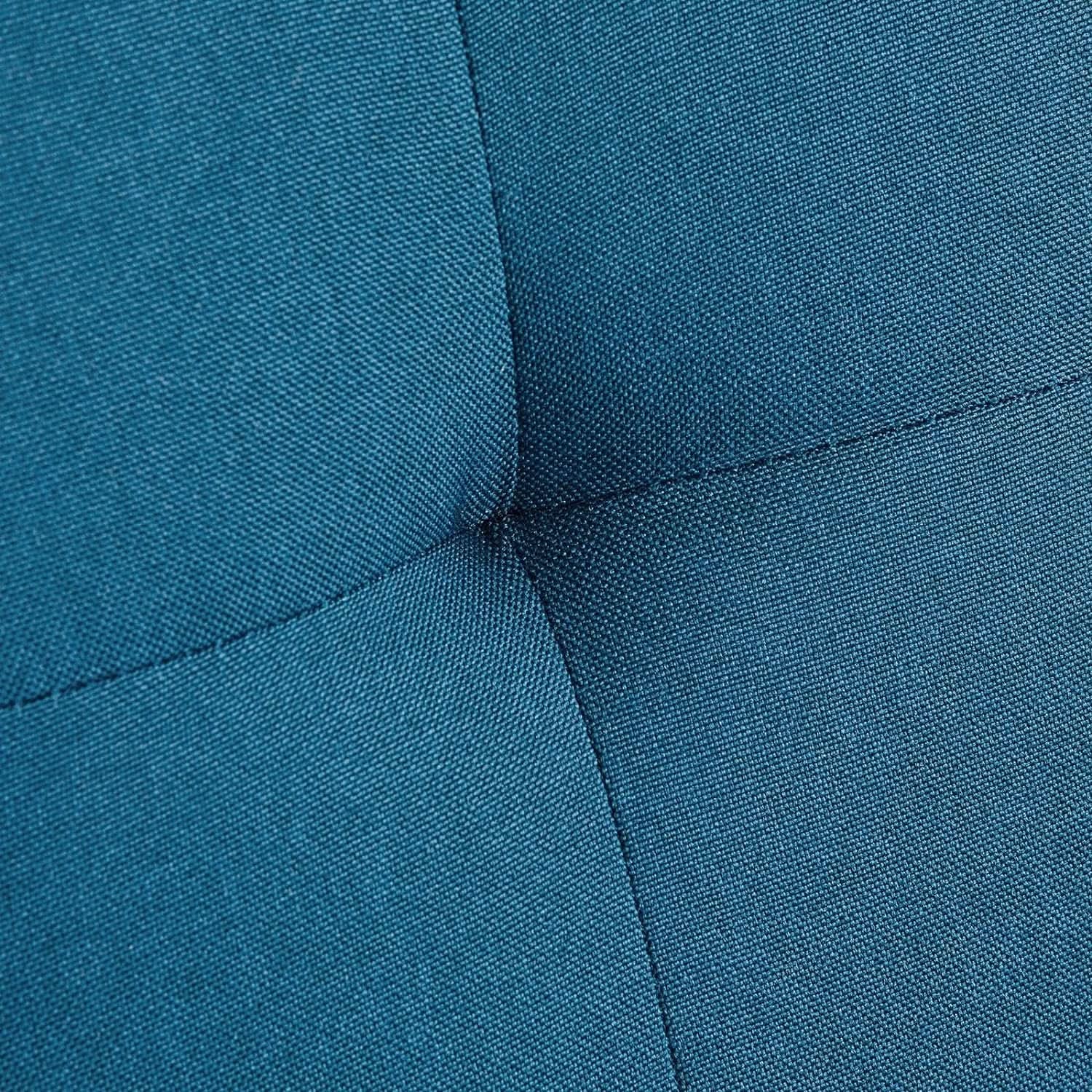Aqua Blue Convertible Sofa Bed With Adjustable Angles