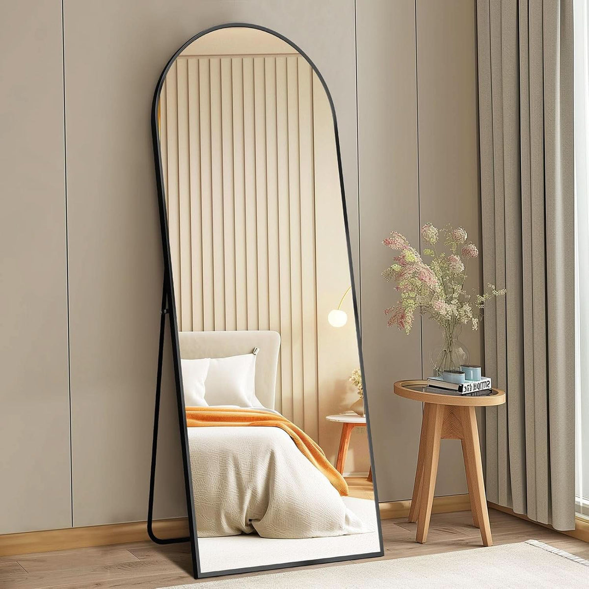 Arched Floor Standing Full Length Mirror 64 By 21 Inches