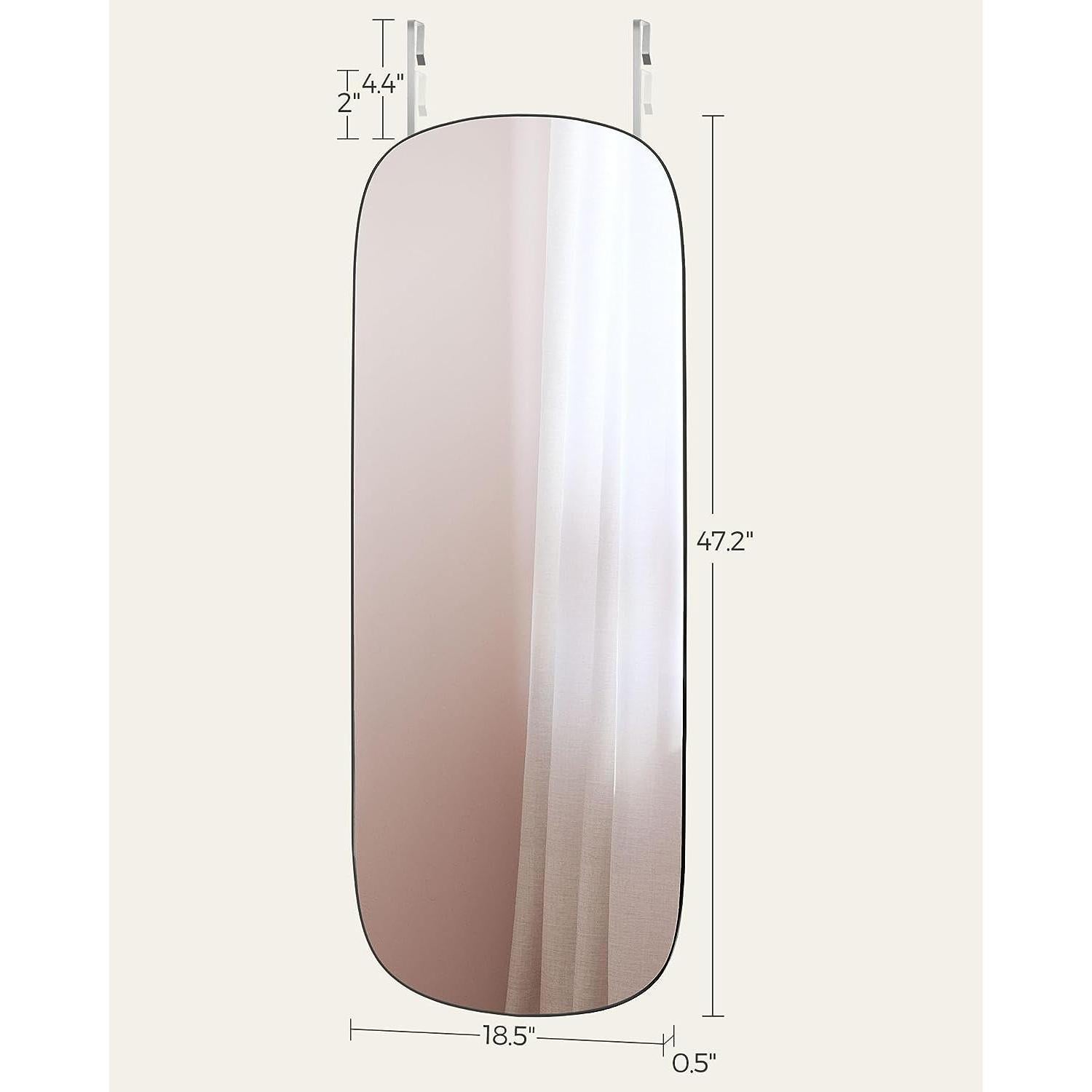 Arched Frameless Full Length Mirror 47 Inch Wall Mount