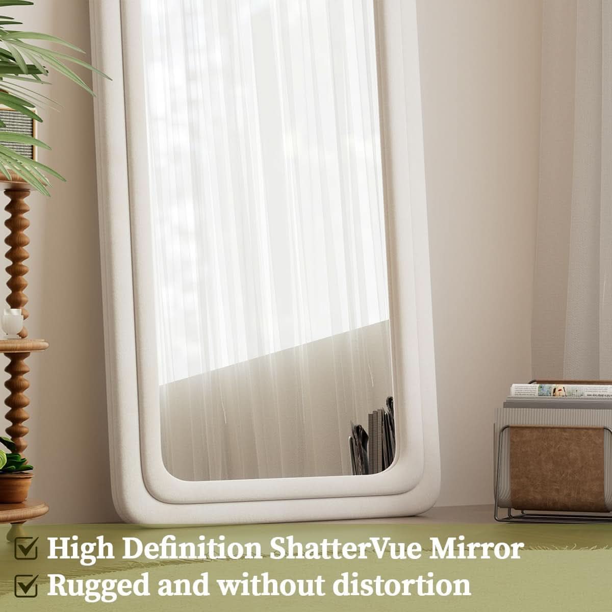 Arched Full Length Floor Mirror 71 X 32 Inches White