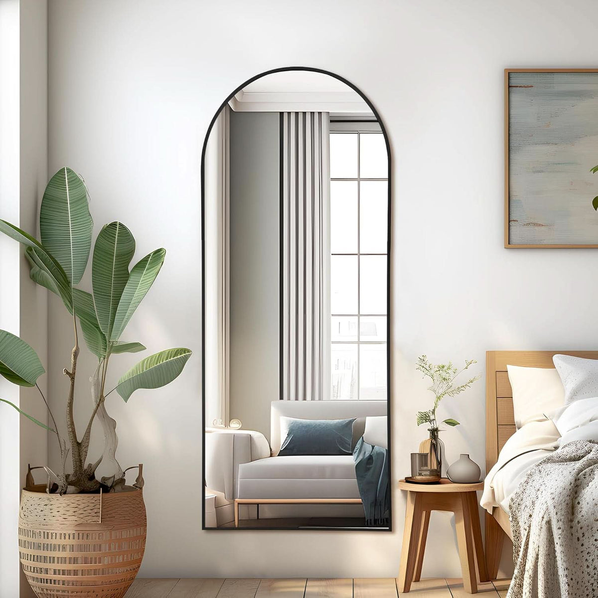 Arched Full Length Mirror 56 X 19 Inches Free Standing