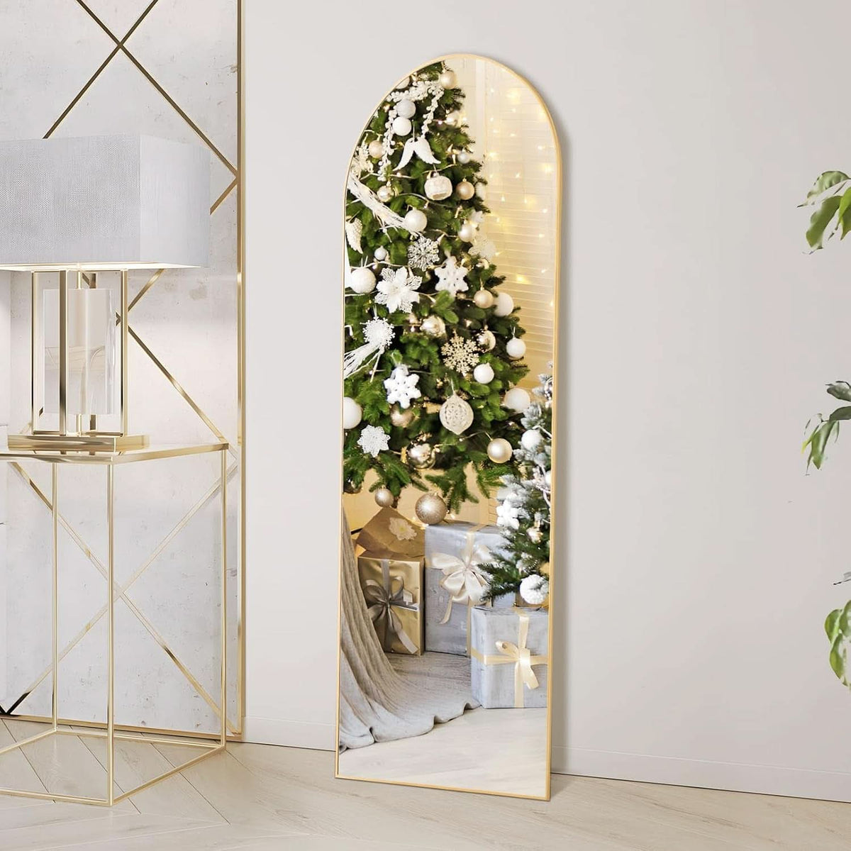 Arched Full Length Mirror 59 Inch By 16 Inch Gold Frame