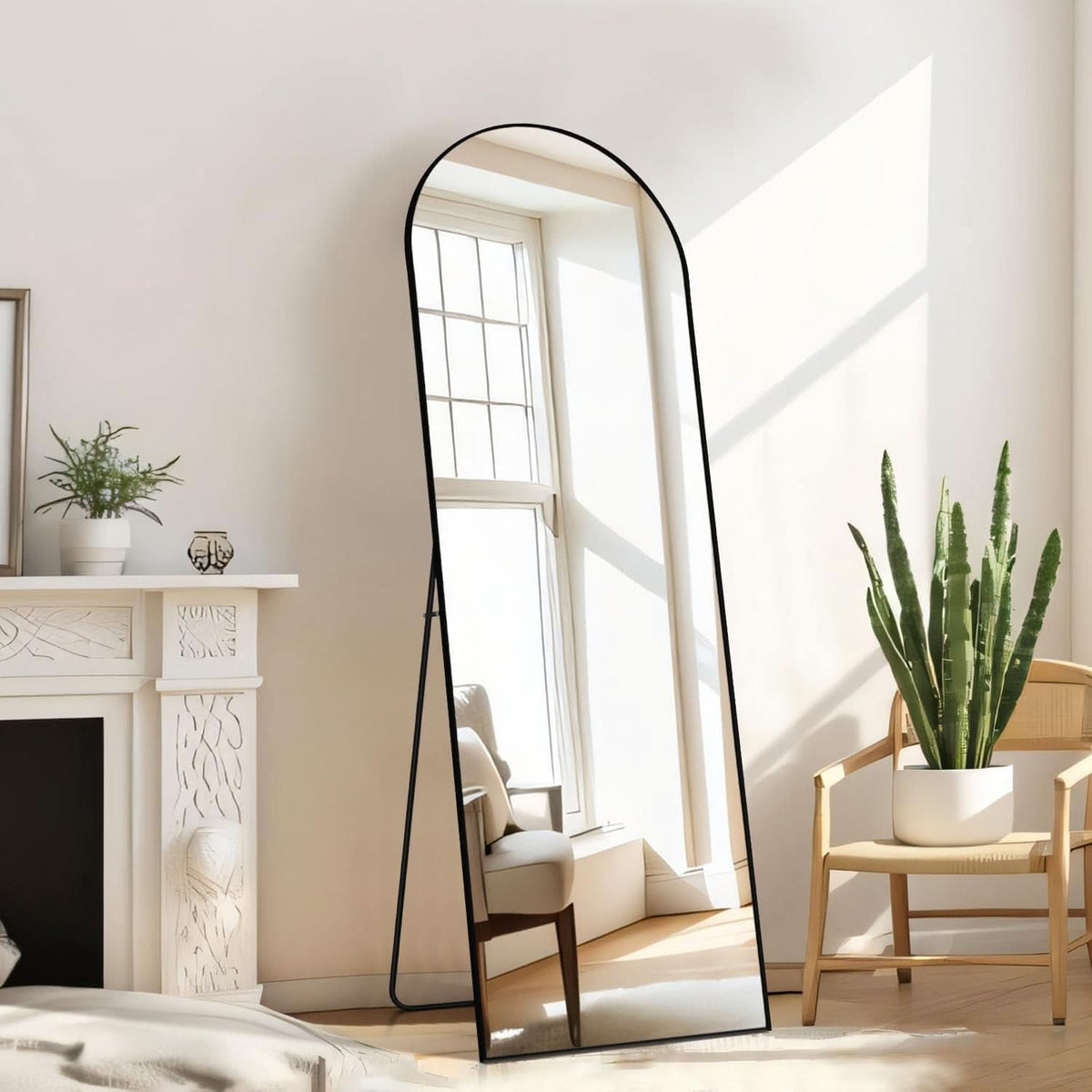 Arched Full Length Mirror 59x16 Inch Shatterproof Glass