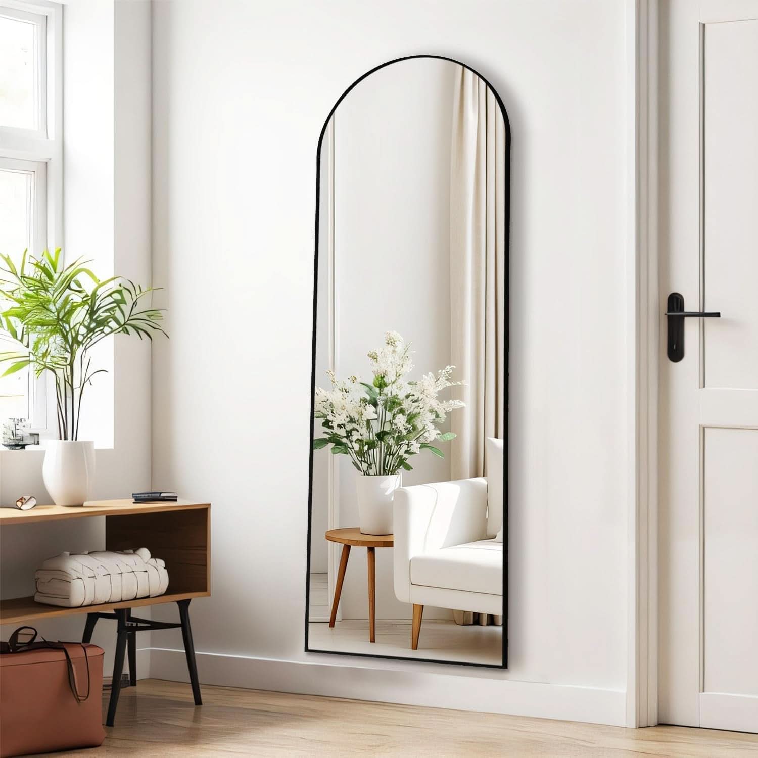Arched Full Length Mirror 59x16 Inch Shatterproof Glass