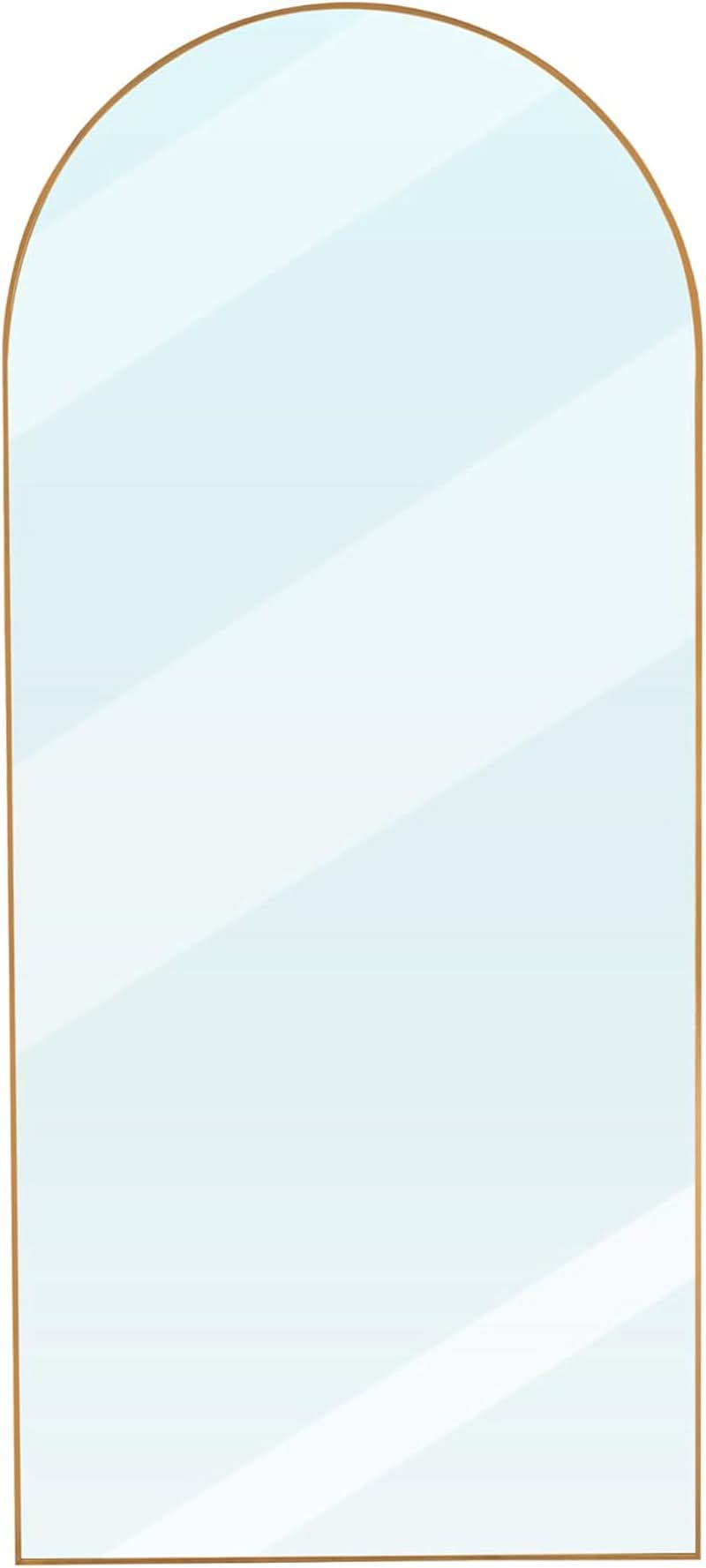 Arched Full Length Mirror 71x32 Inches Gold Aluminum Floor