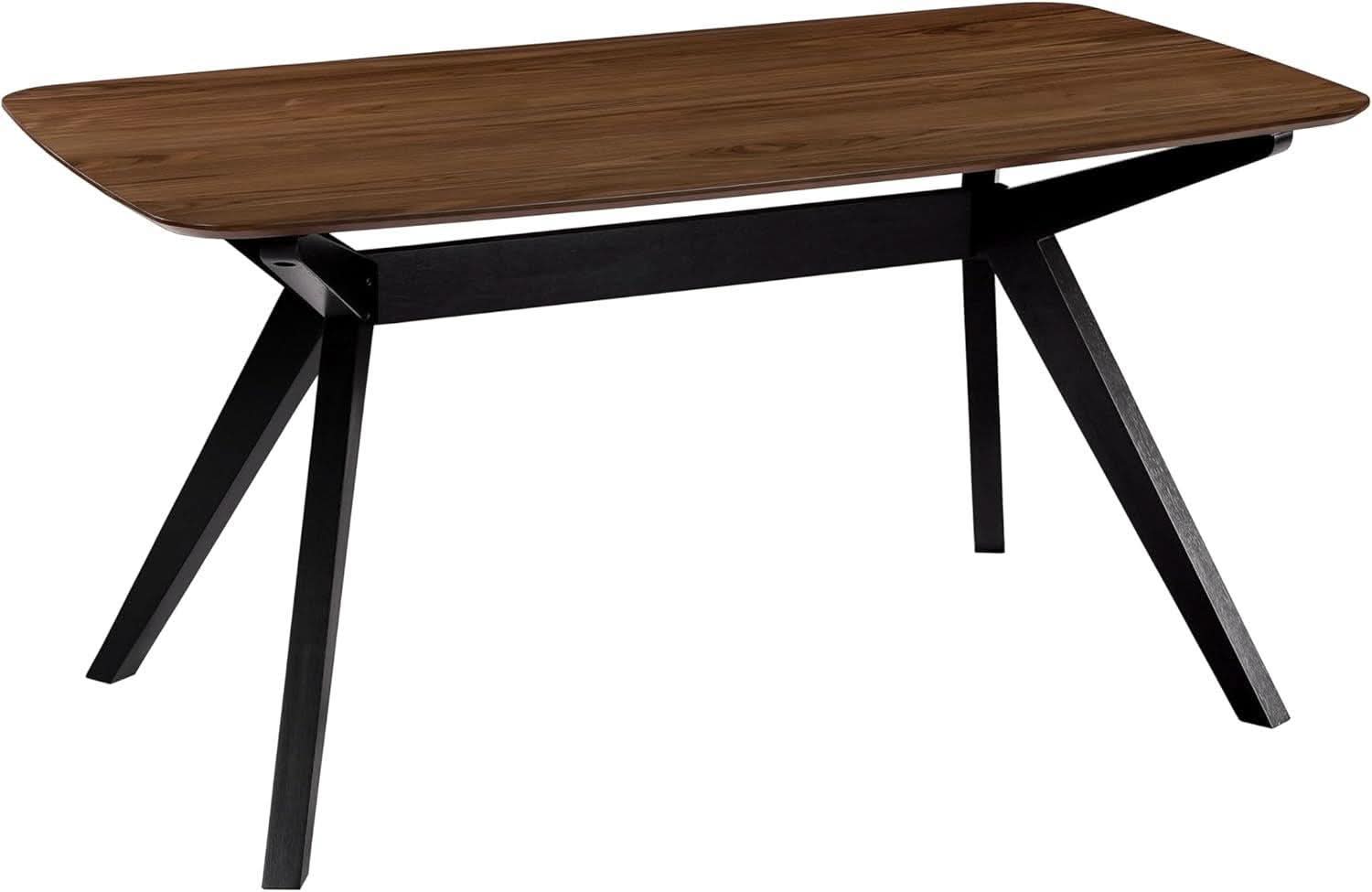 Arley Modern Dining Table For 4 Walnut Brown Solid Wood