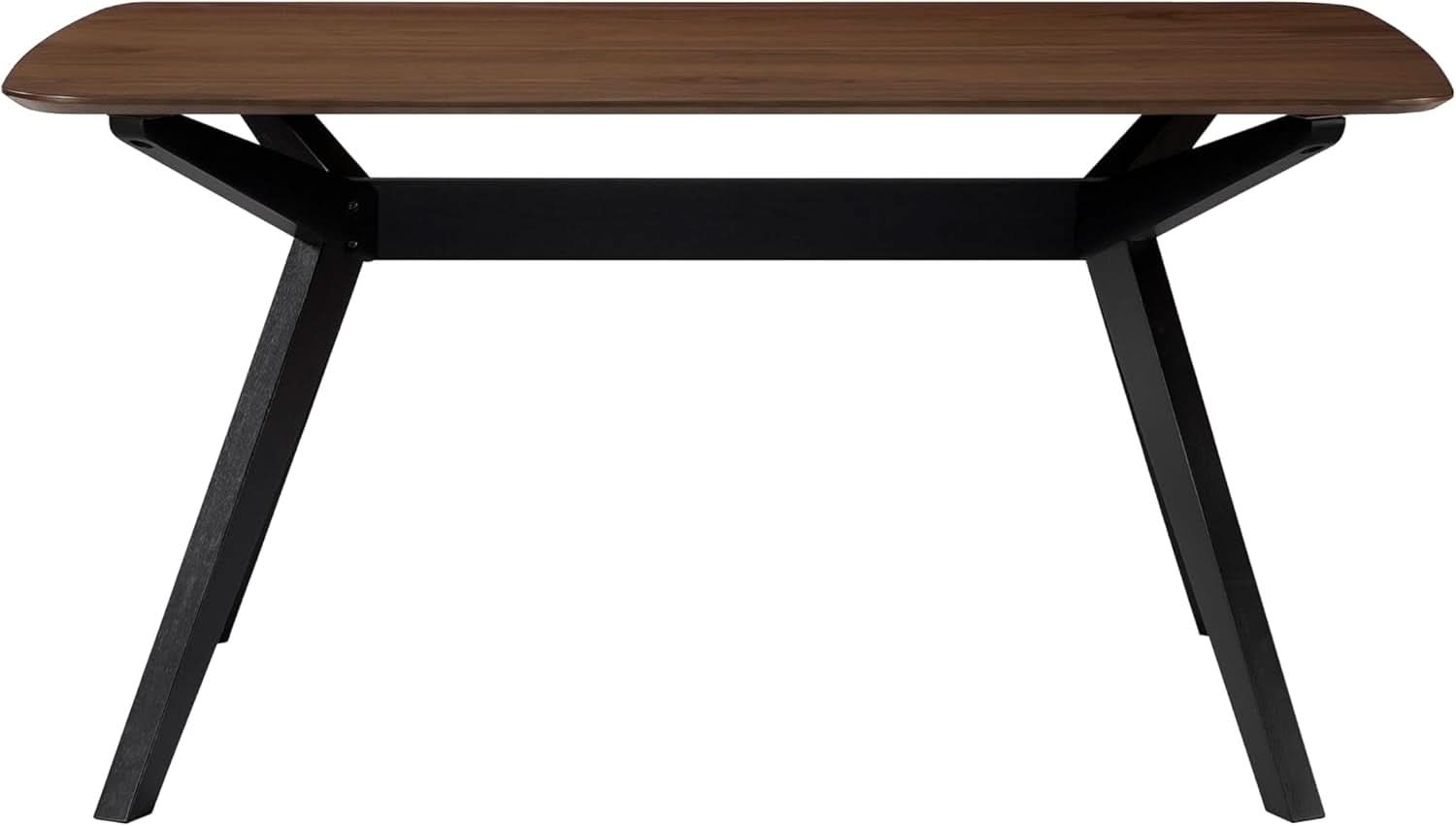 Arley Modern Dining Table For 4 Walnut Brown Solid Wood