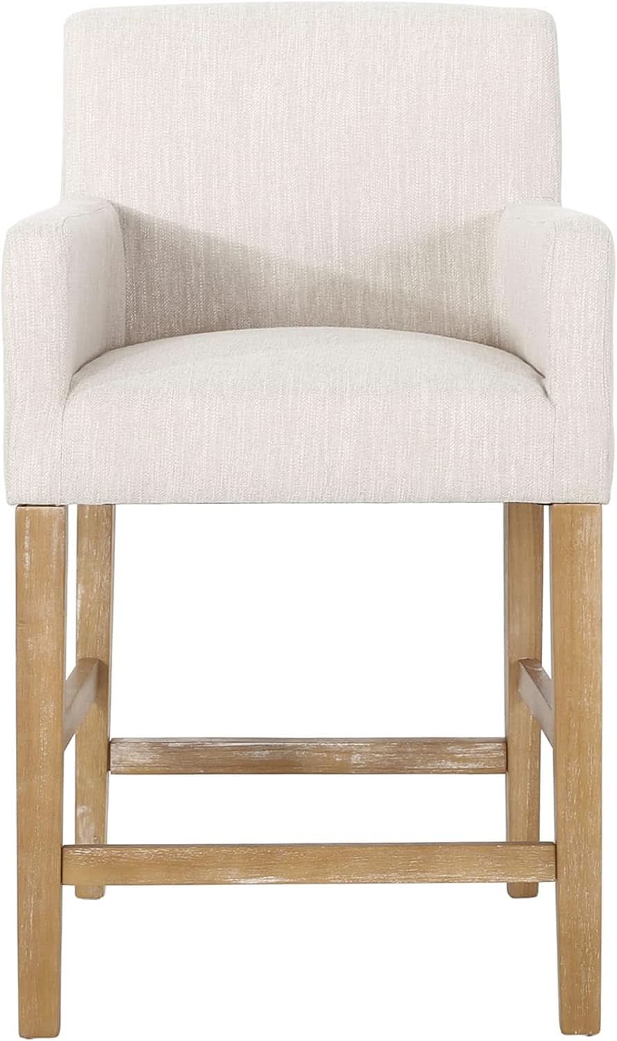 Armga Upholstered 26 Inch Counter Stools Beige Set Of 2