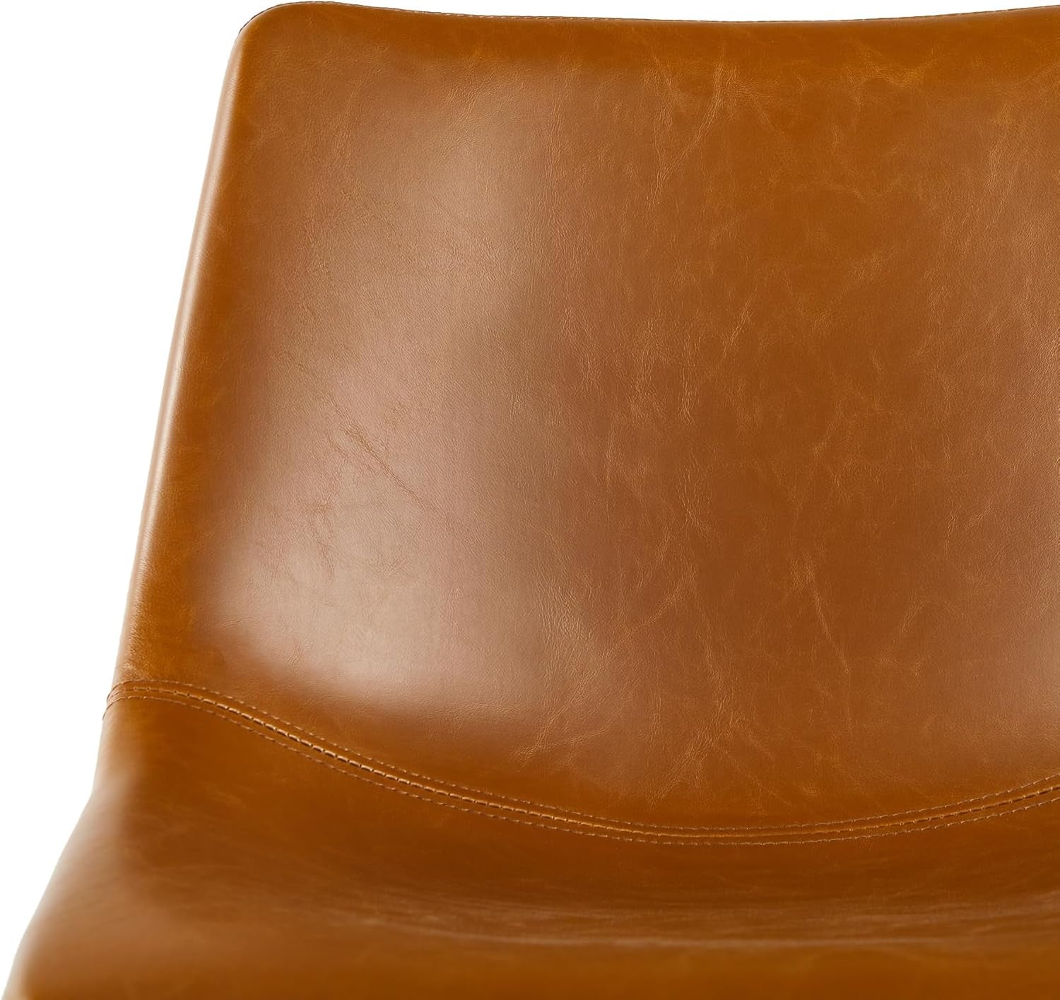 Armless Counter Stools Set Of 2 Whiskey Brown Faux Leather