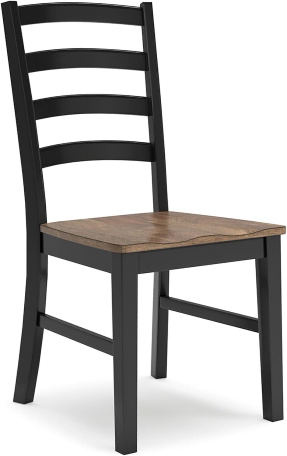 Armless Dining Chair Set 2 Two Tone Black and Brown